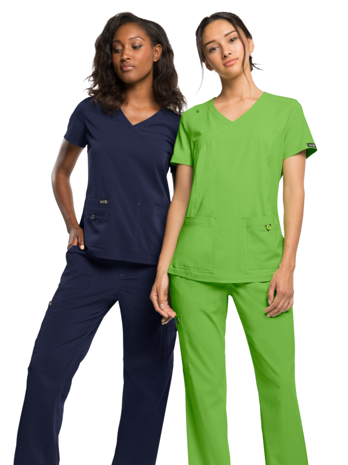 Women's 4-Pocket Stretch V-Neck Becca Top - 373 - Navy