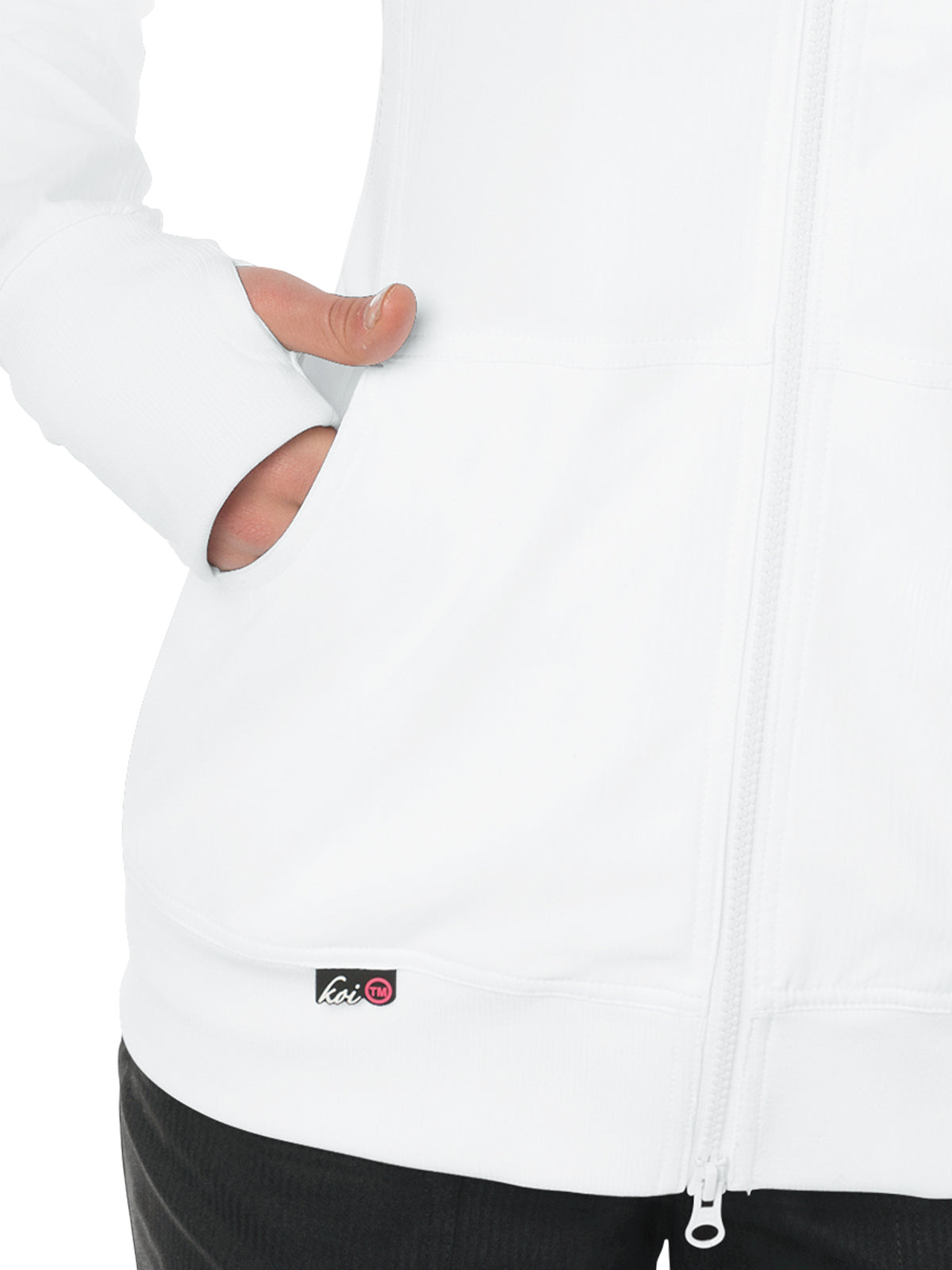 Women's 3-Pocket 2-Way Zipper Clarity Jacket - 445 - White