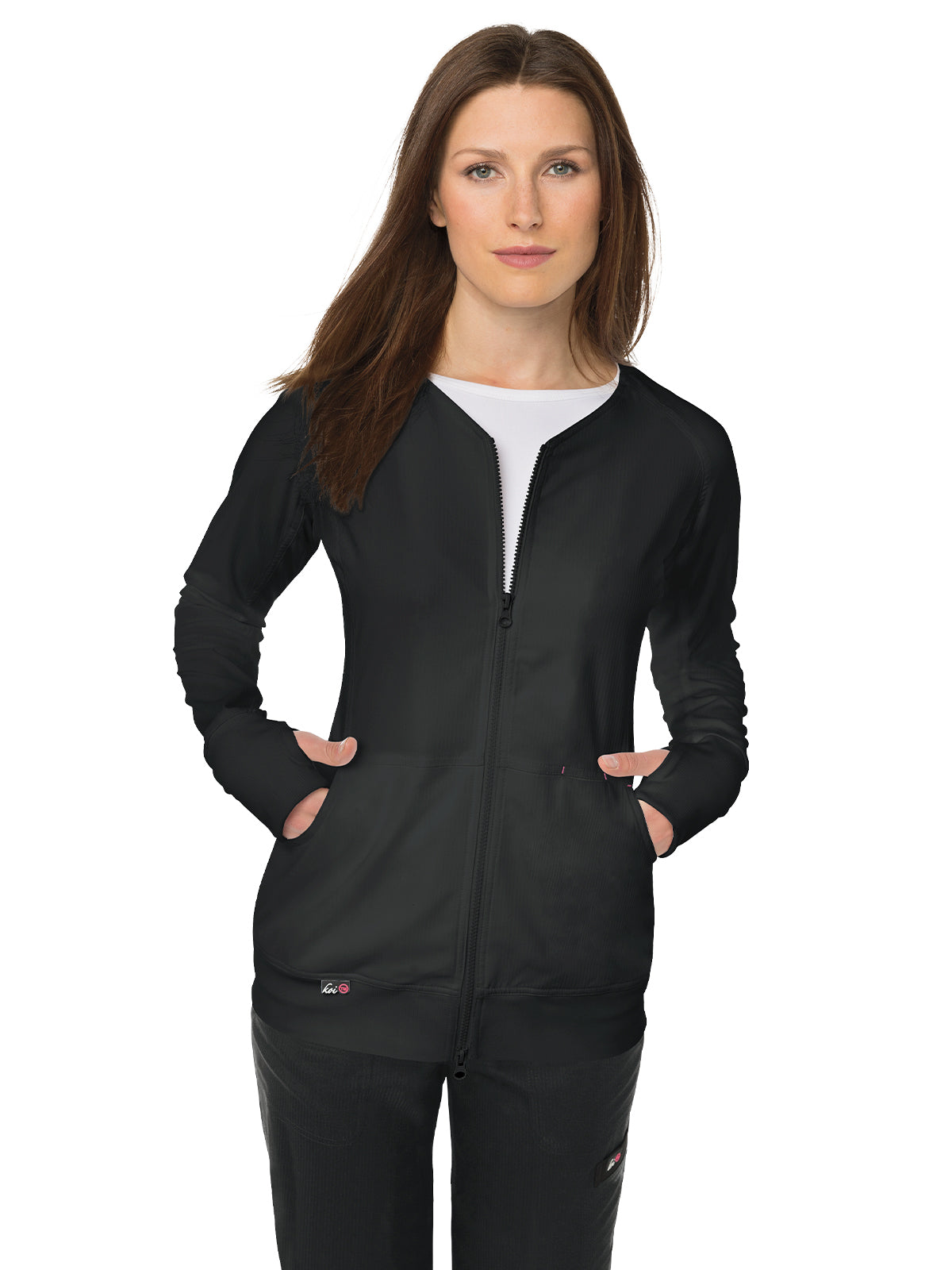 Women's 3-Pocket 2-Way Zipper Clarity Jacket - 445 - Black