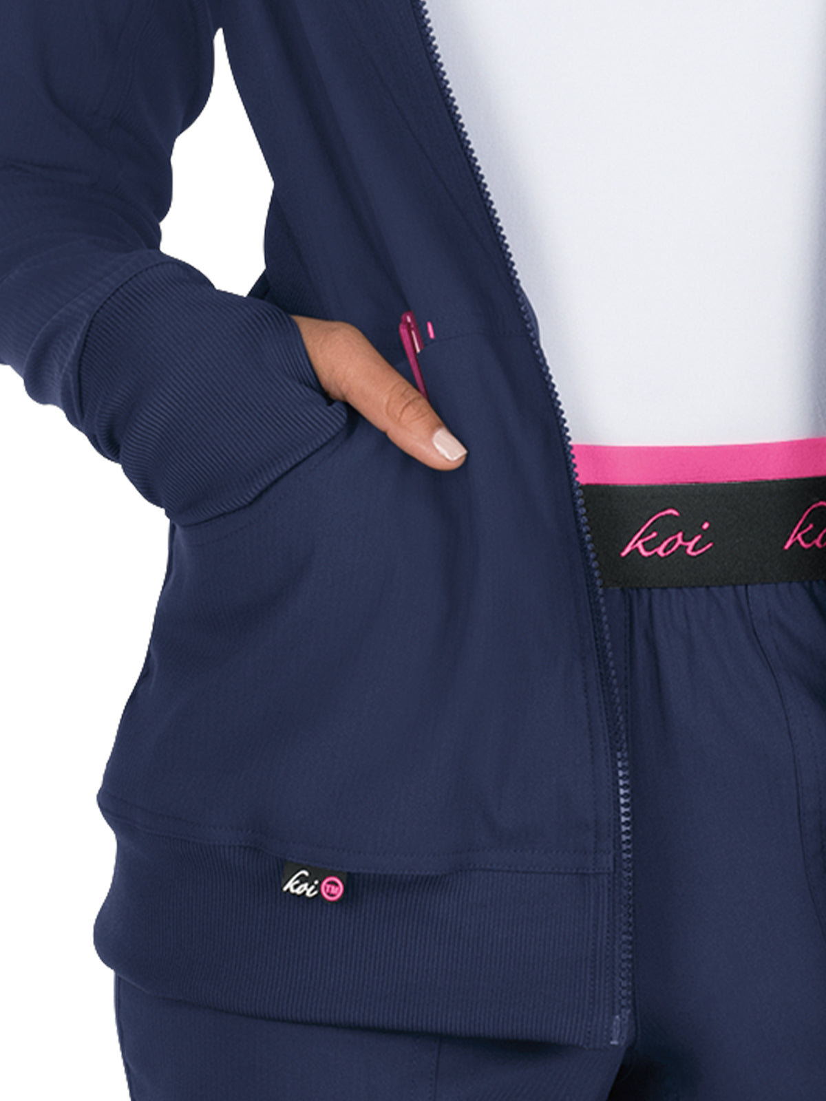 Women's 3-Pocket 2-Way Zipper Clarity Jacket - 445 - Navy