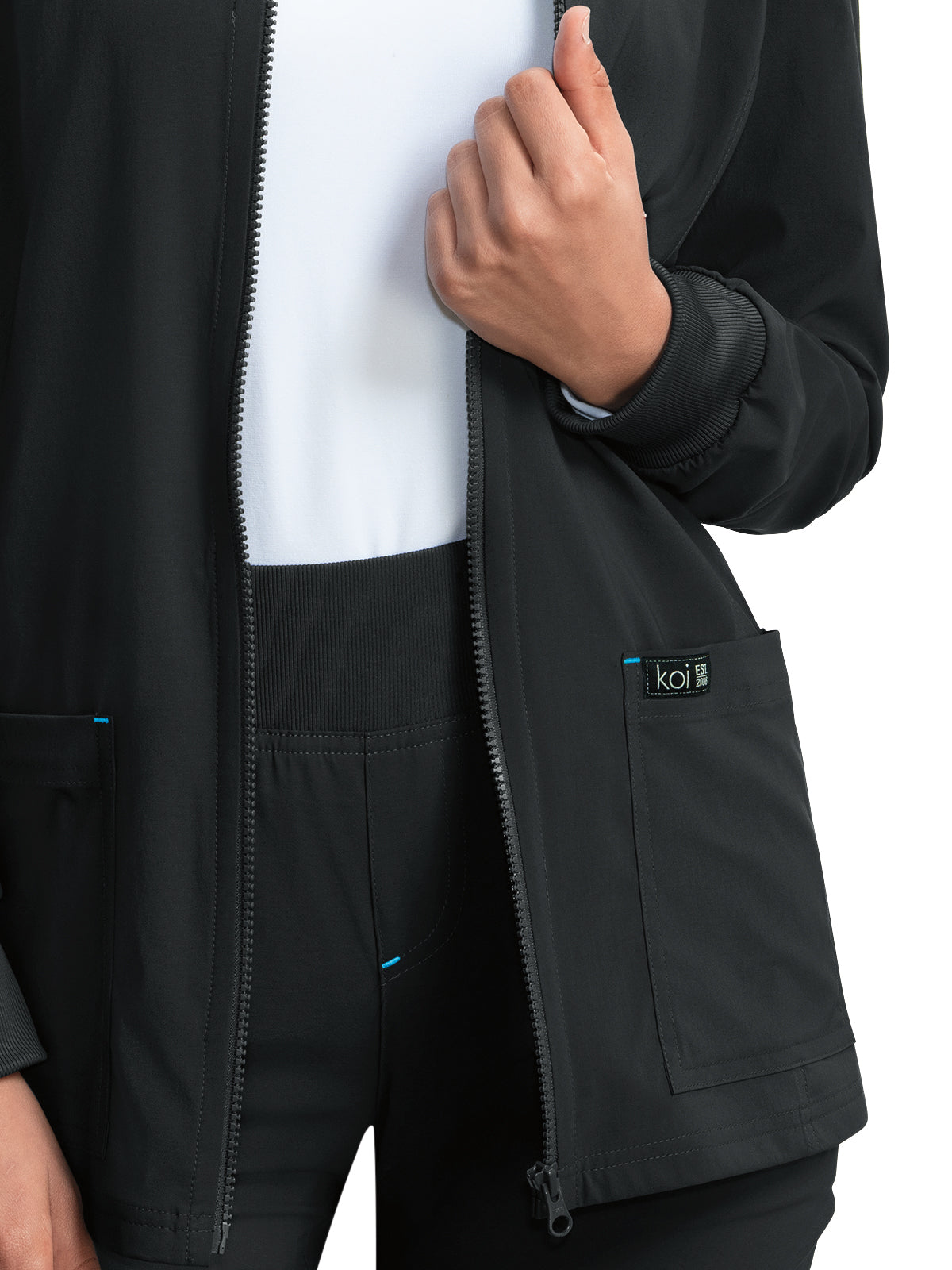 Women's 4-Pocket Rib Collar Andrea Jacket - 450 - Black