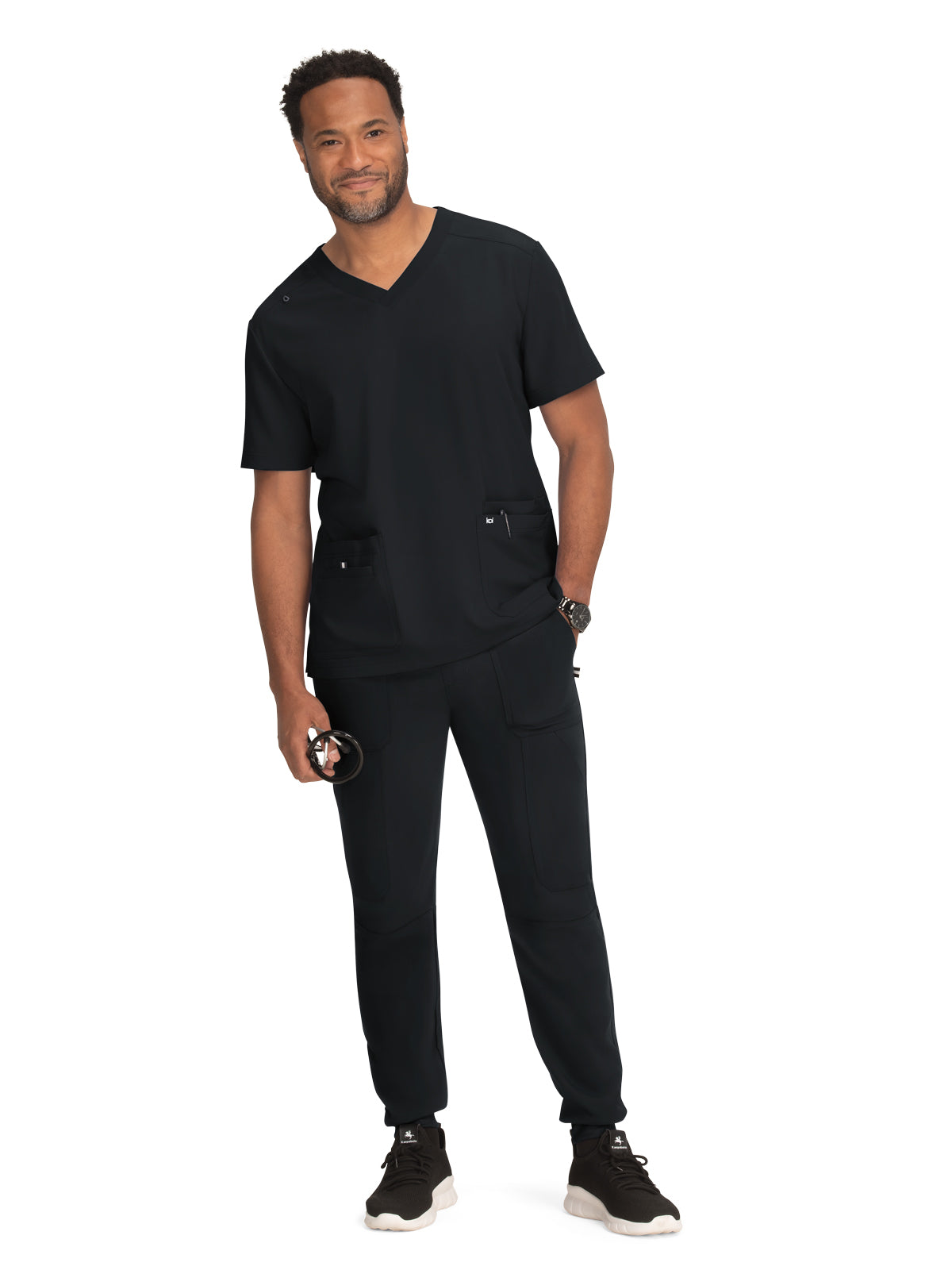 Men's 4-Pocket V-Neck Free To Be Top - 672 - Black
