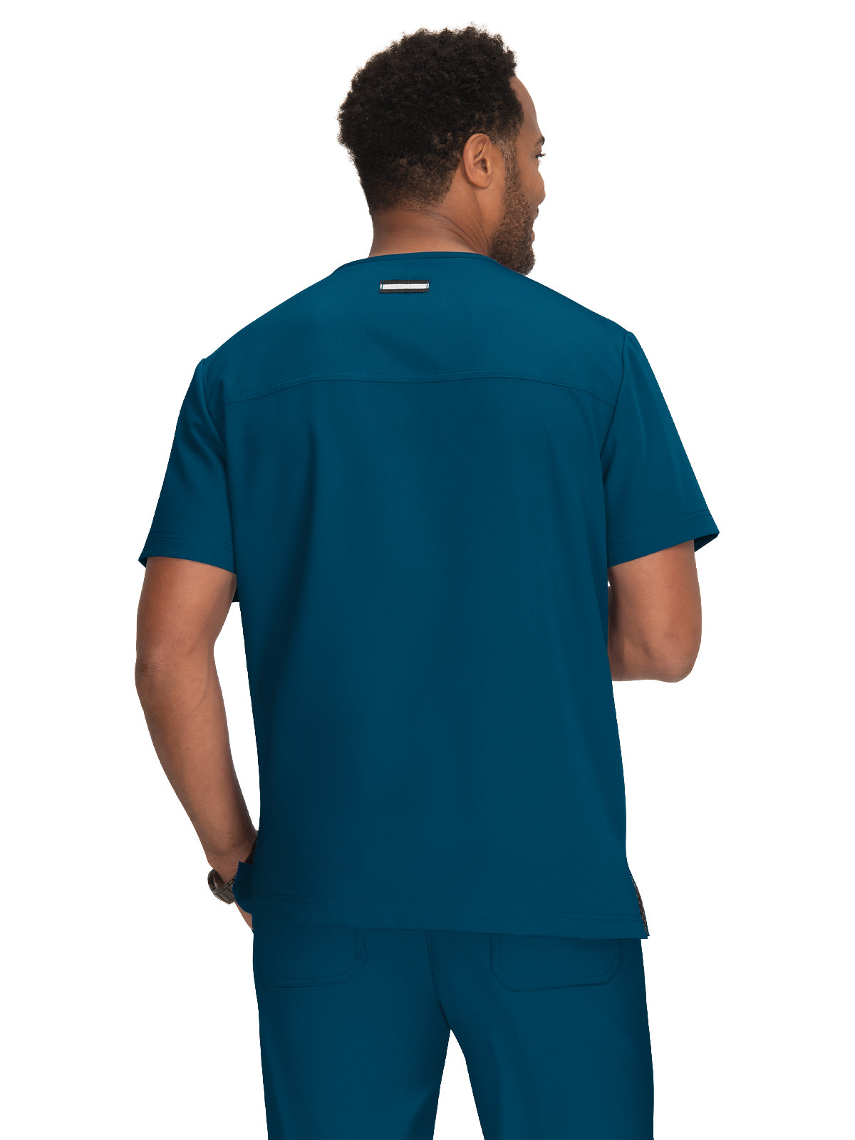 Men's 4-Pocket V-Neck Free To Be Top - 672 - Caribbean Blue