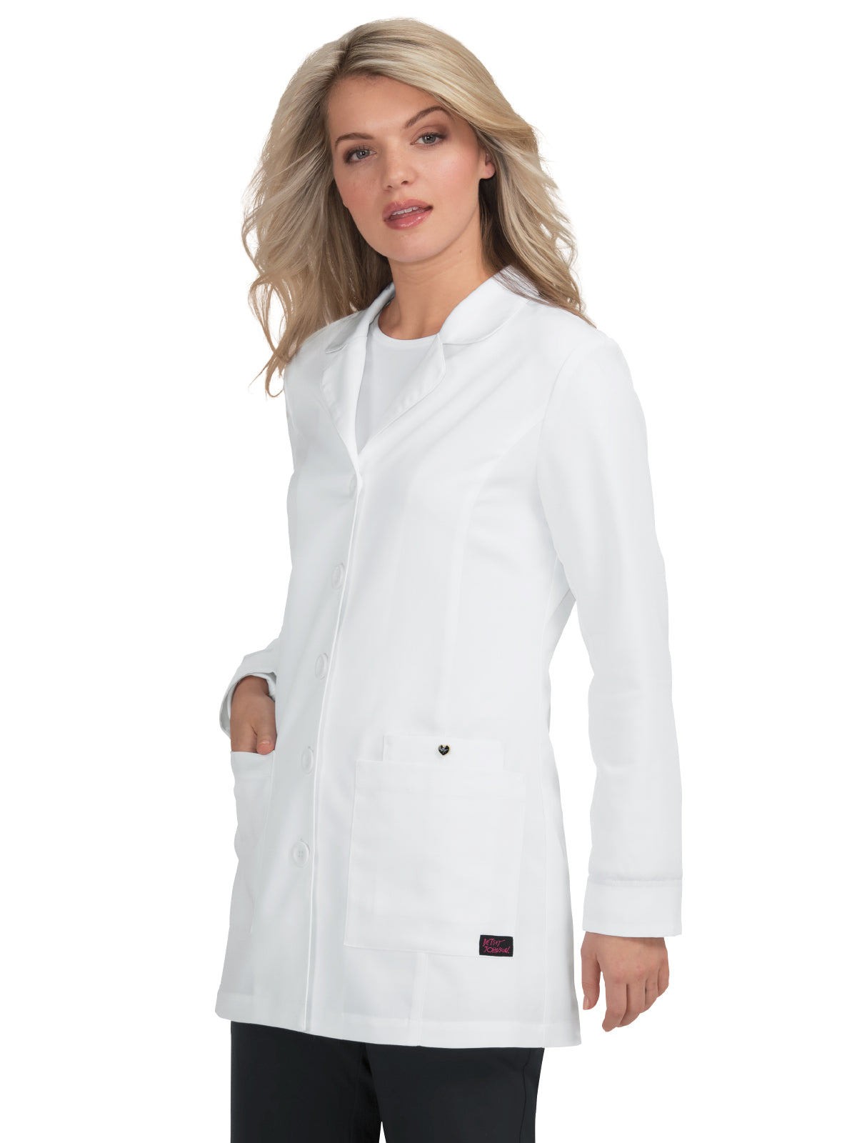 Women's Three-Pocket 32" Marigold Lab Coat - B400 - White