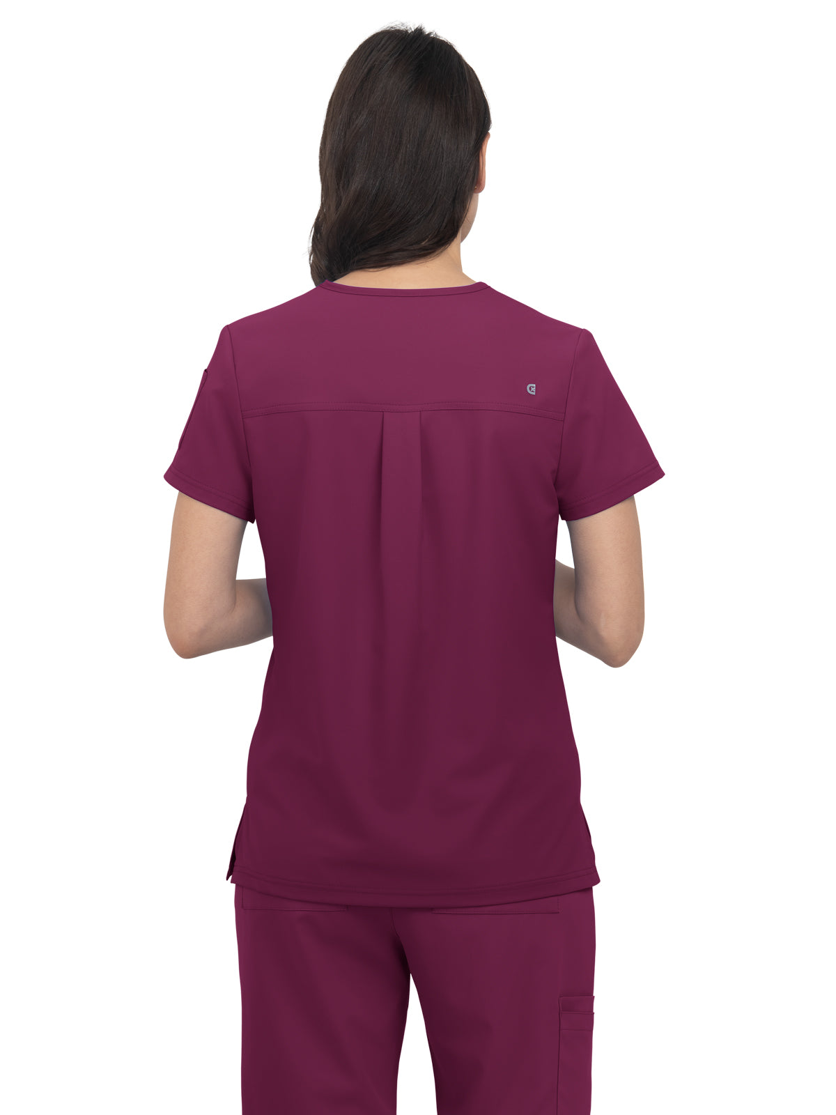 Women's 3-Pocket V-Neck Cardi Top - C101 - Wine