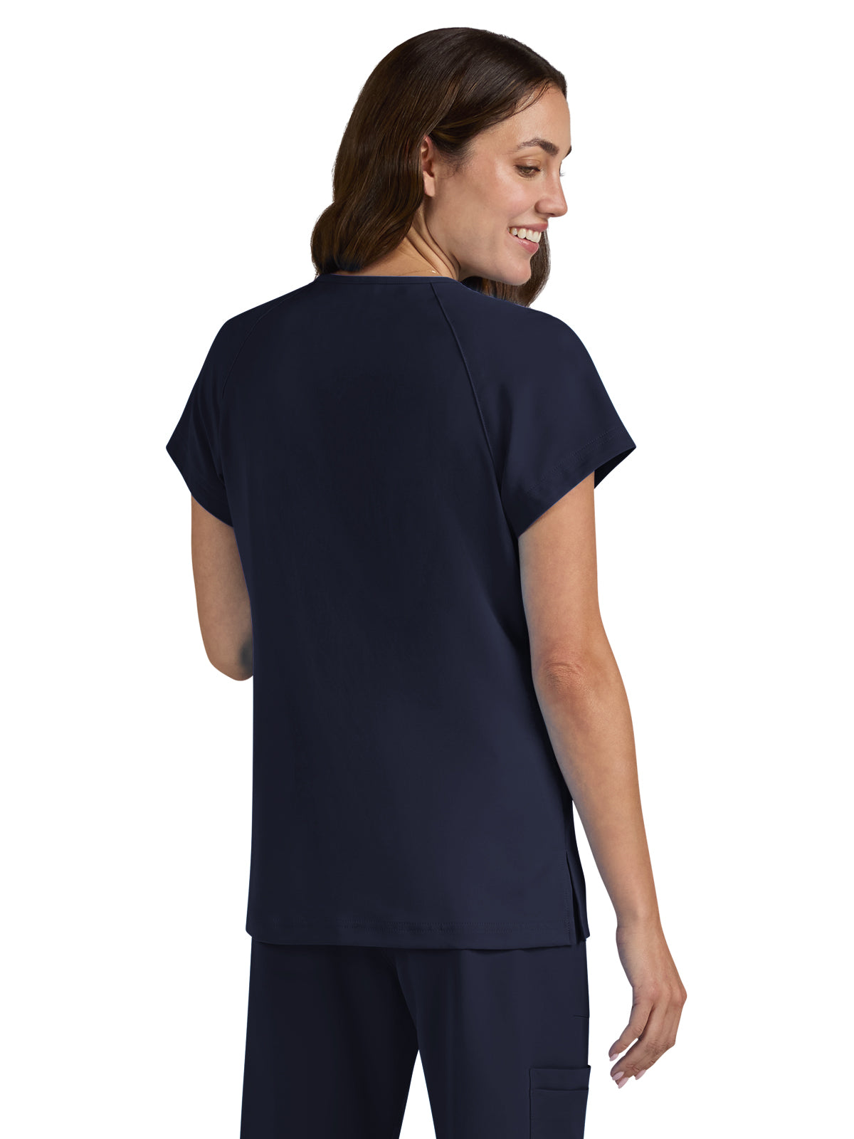Women's Zipper Neck Ecstatic Top - S100 - Navy