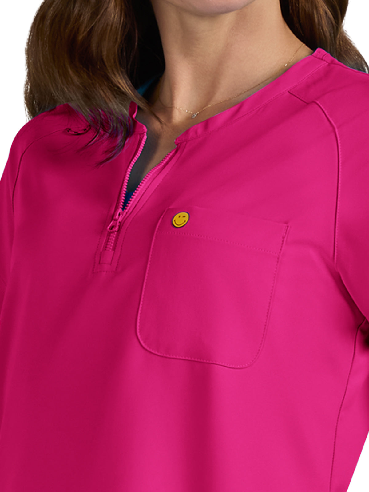 Women's Zipper Neck Ecstatic Top - S100 - Elevated Pink