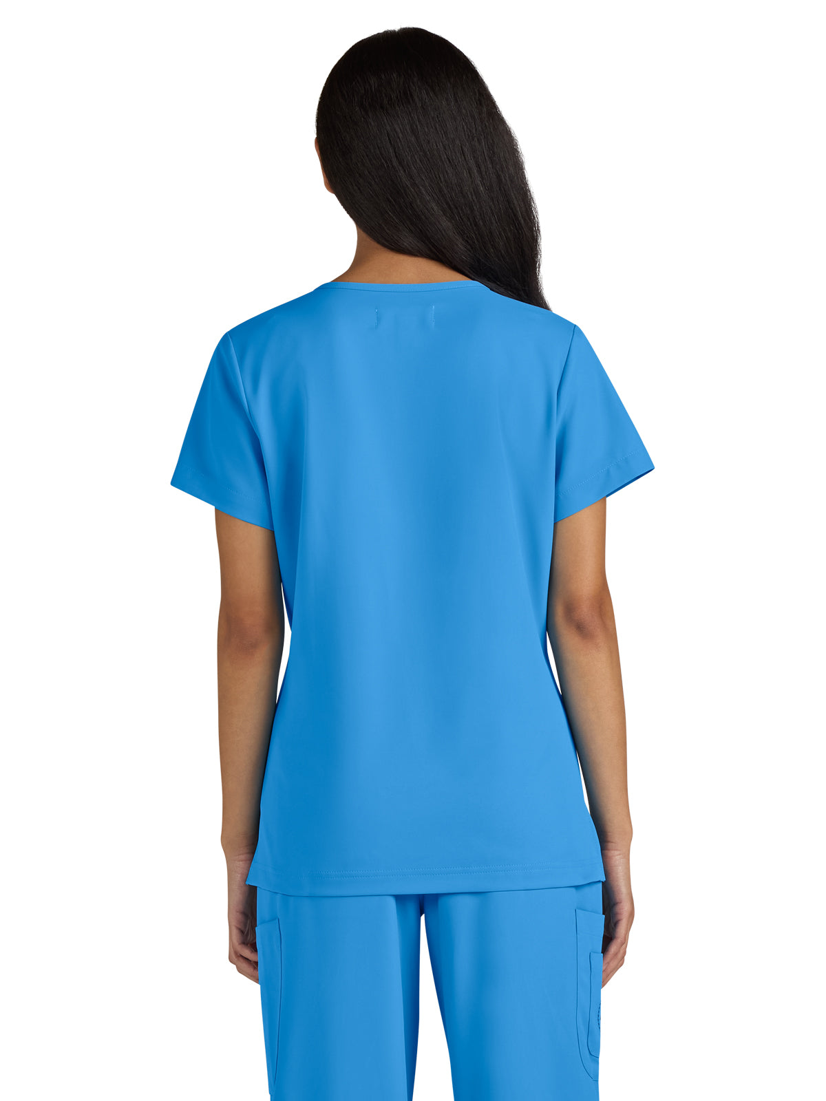 Women's 3-Pocket V-Neck Blissful Top - S101 - Power Blue
