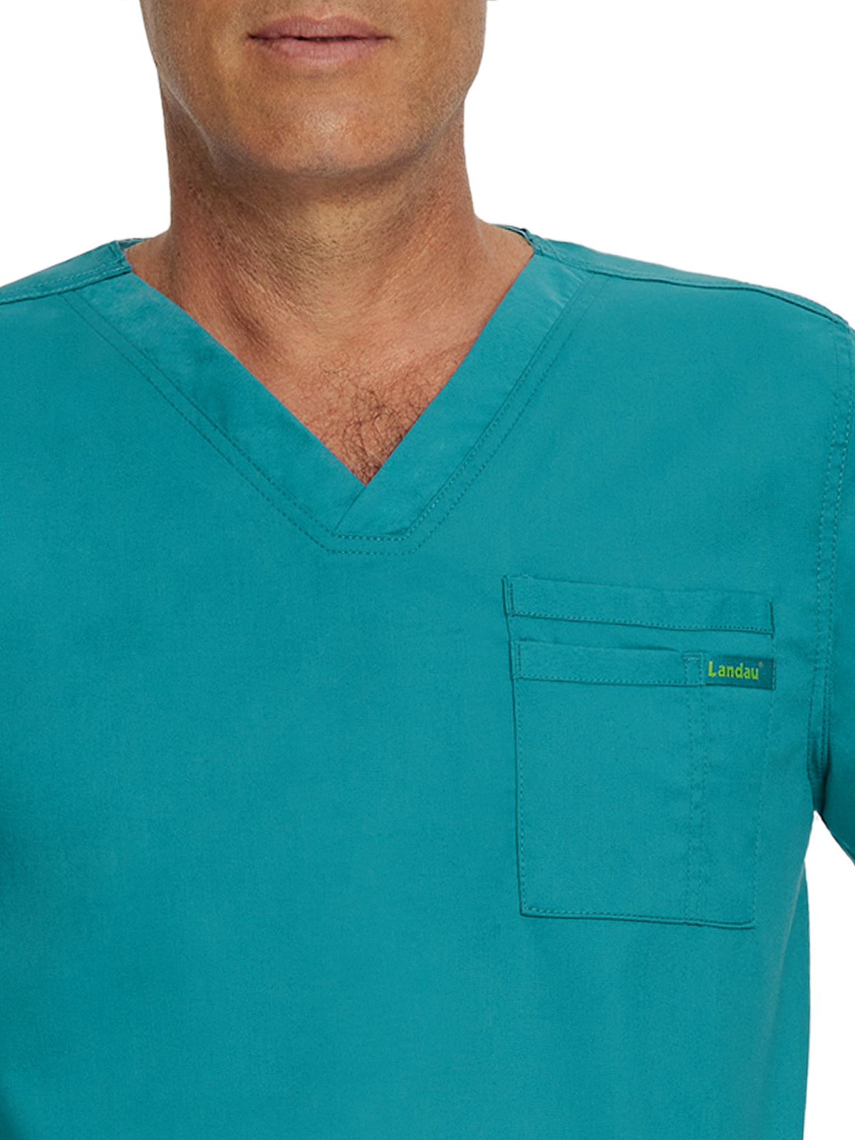 Unisex 2-Pocket Tuckable V-Neck Top - 4259 - Teal