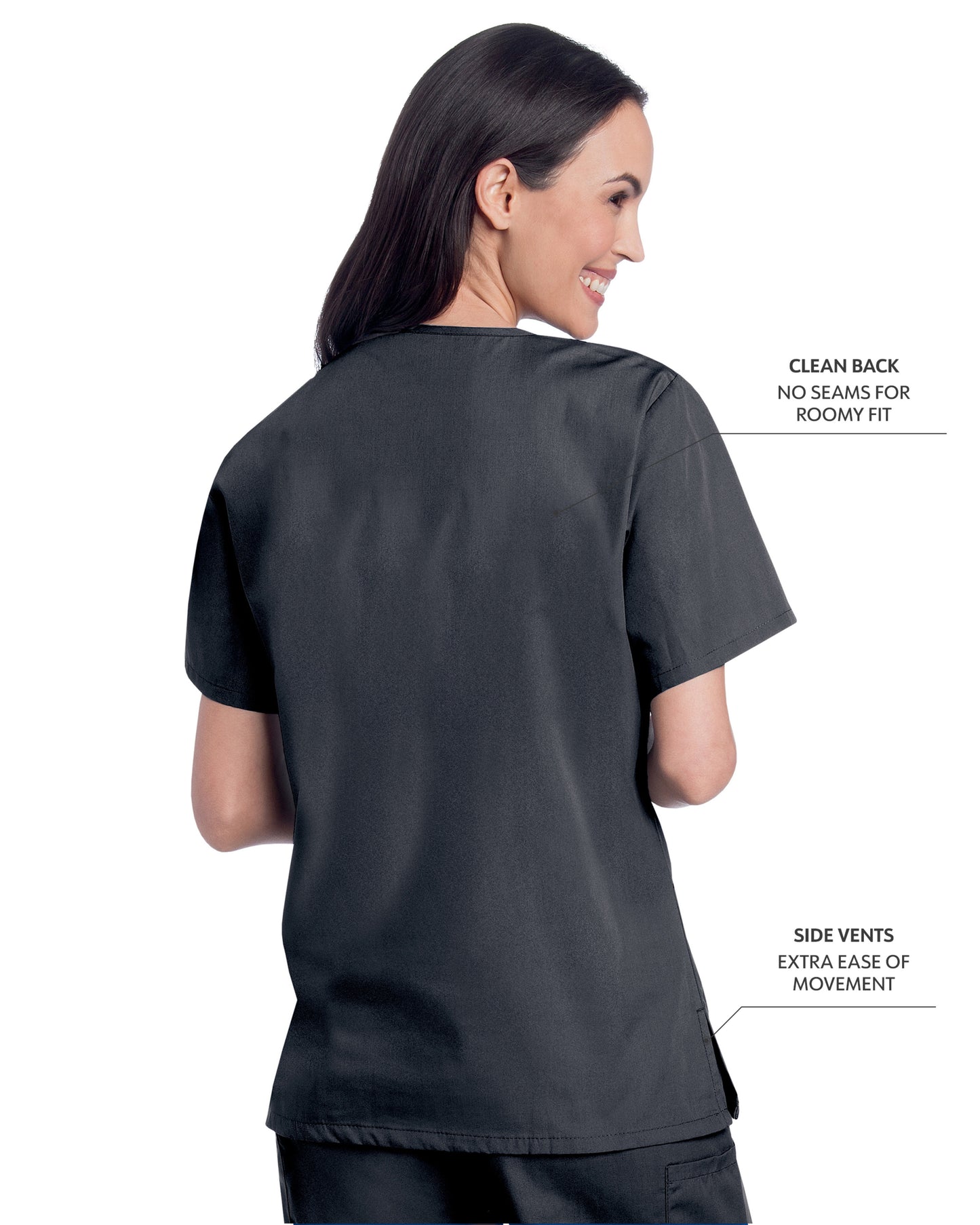 Women's 3-Pocket Clean Back V-Neck Top - 70221 - Graphite