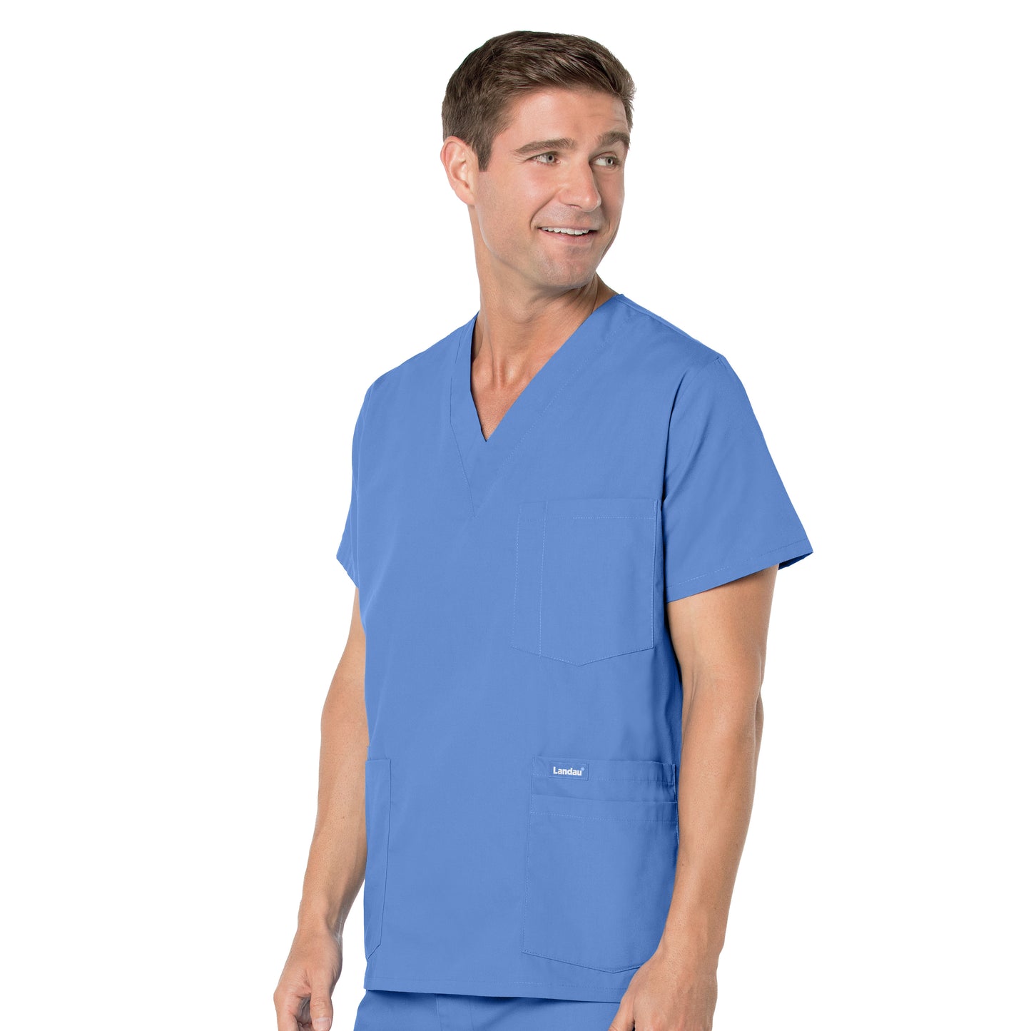 Men's 5-Pocket V-Neck Top - 7489 - Ceil Blue