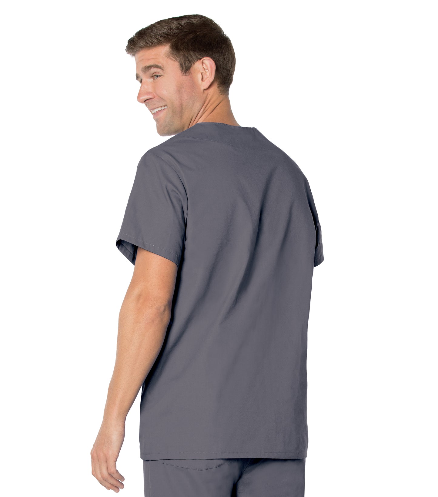 Men's 5-Pocket V-Neck Top - 7489 - Steel Grey
