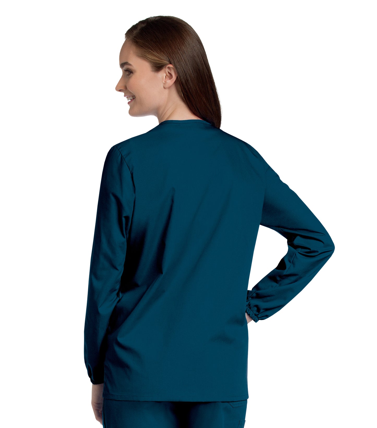 Women's 3-Pocket Crew Neck Warm-Up Jacket - 75221 - Navy