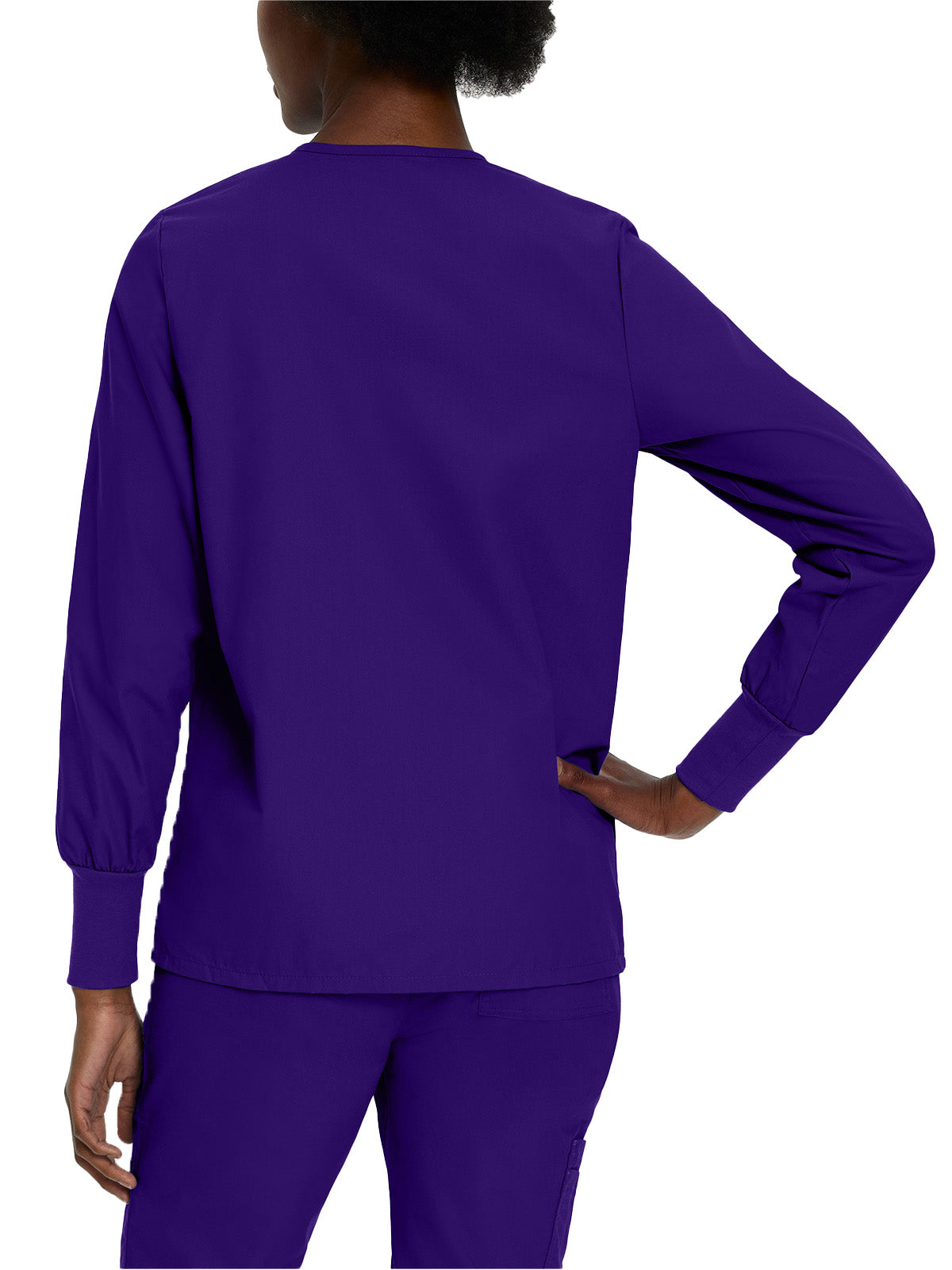 Women's 4-Pocket Crew Neck Warm-Up Jacket - 7525 - Grape