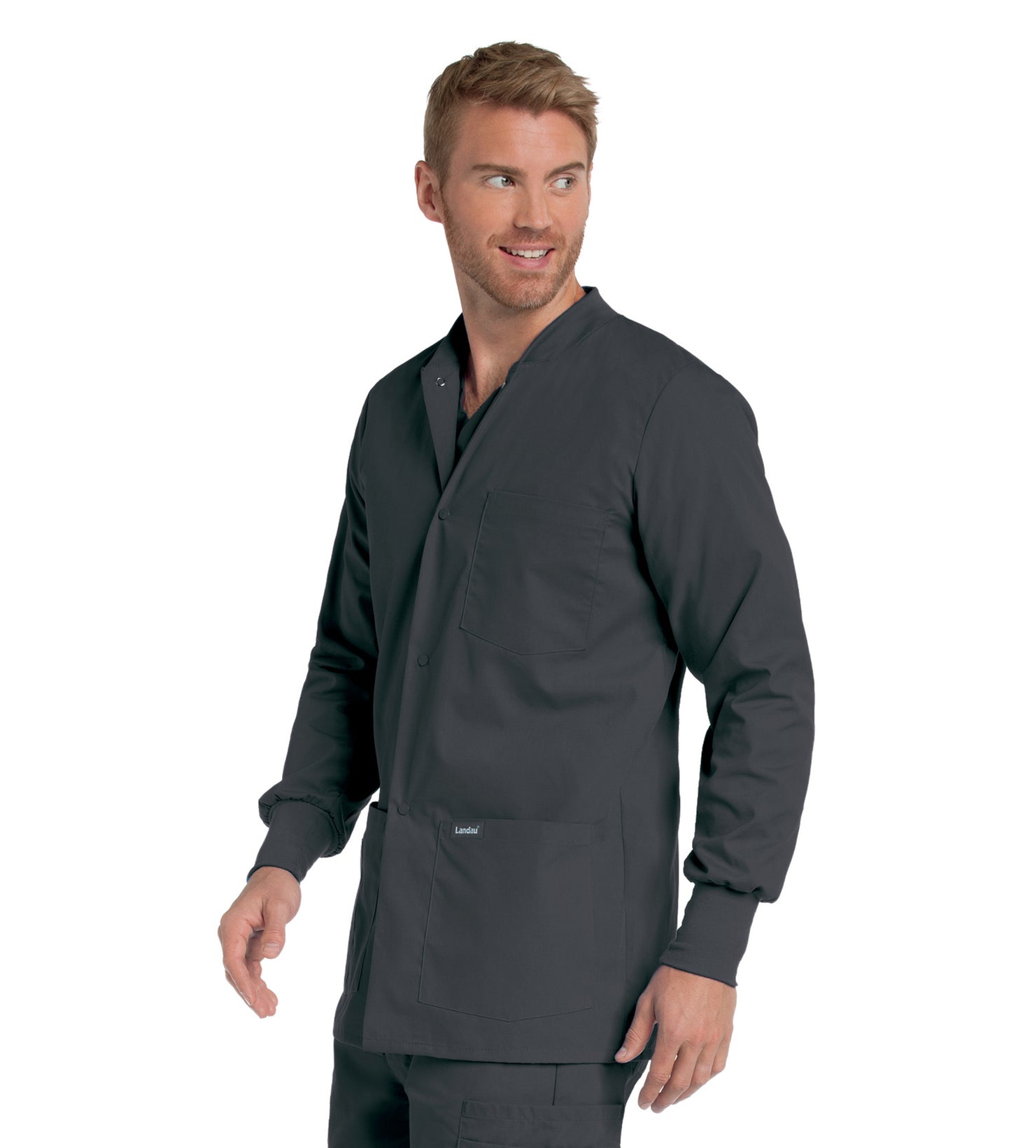 Men's 5-Pocket Crew Neck Warm-Up Jacket - 7551 - Graphite