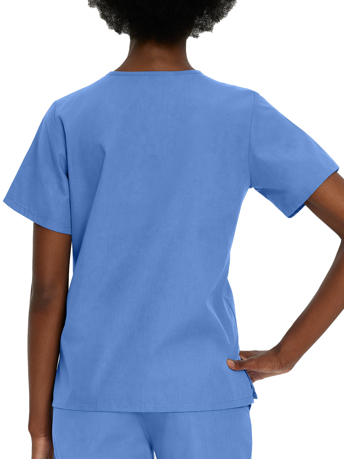 Women's 4-Pocket Durable V-Neck Top - 8219 - Ceil Blue