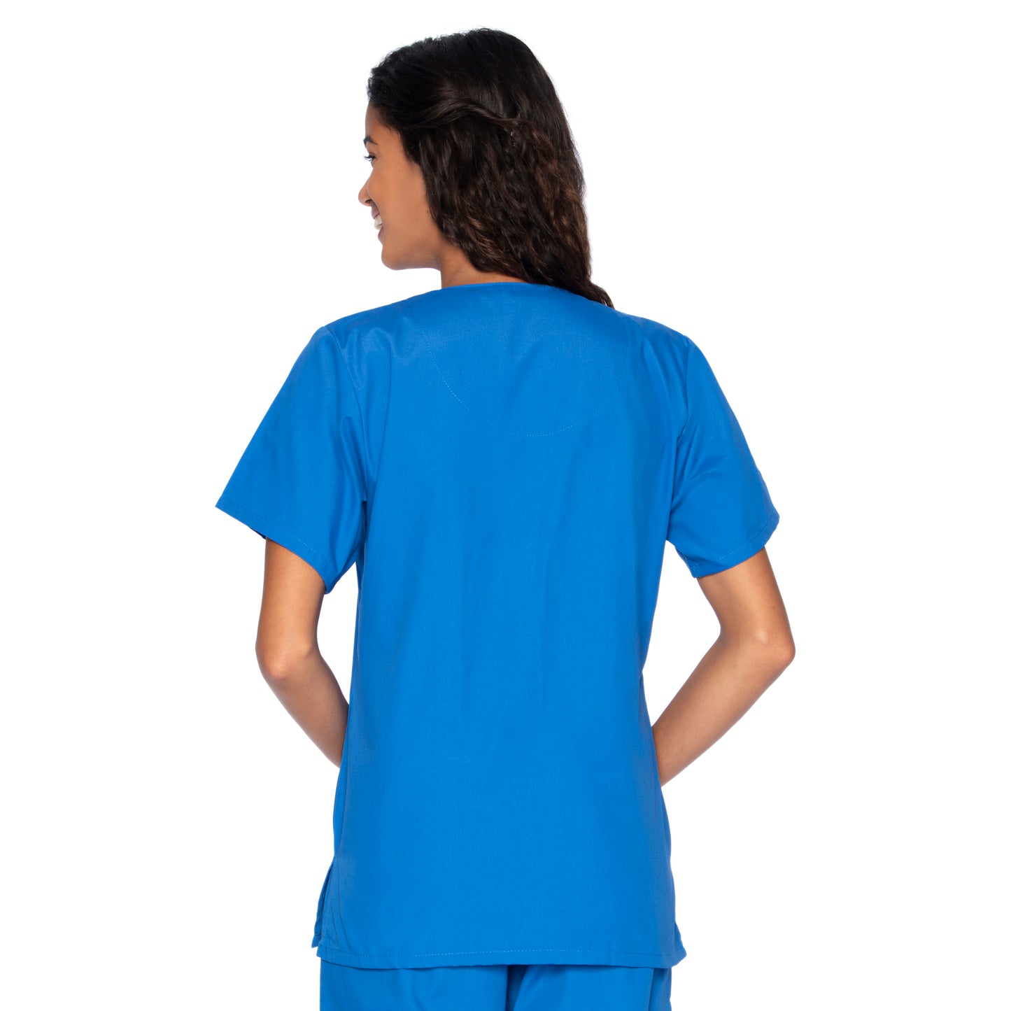 Women's 4-Pocket Snap-Front V-Neck Top - 8232 - Royal Blue