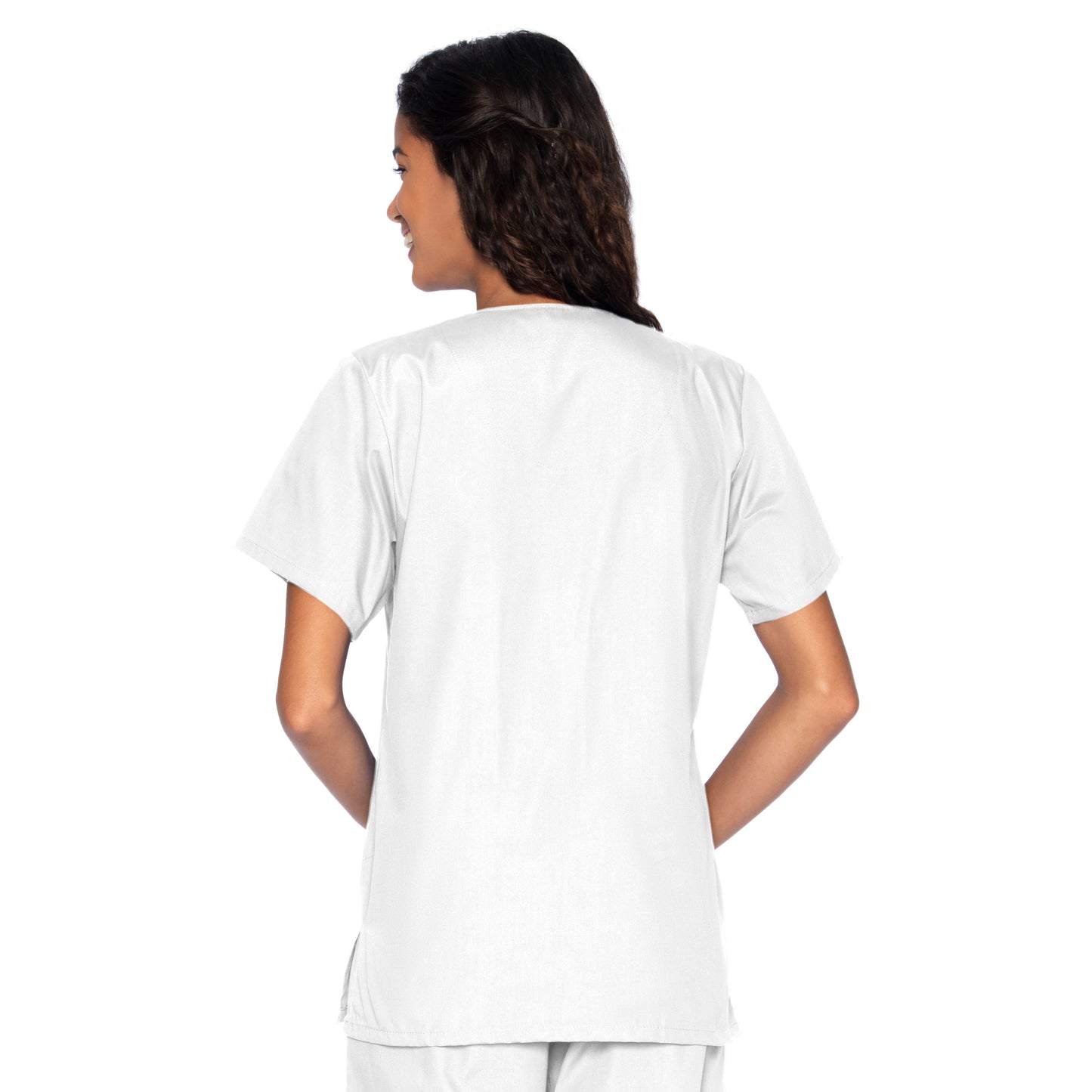 Women's 4-Pocket Snap-Front V-Neck Top - 8232 - White
