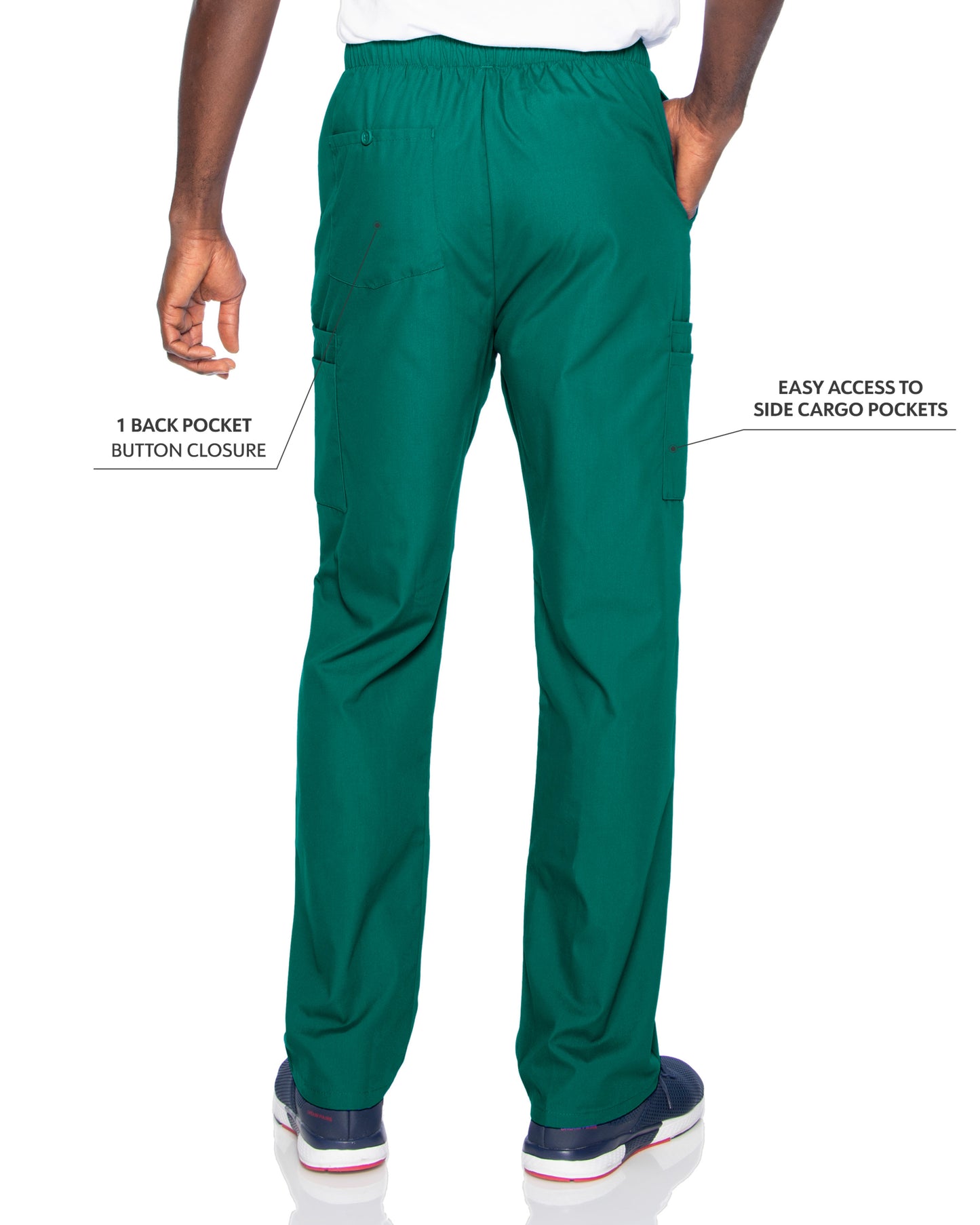 Men's 7-Pocket High-Rise Elastic Waist Cargo Pant - 8555 - Hunter Green