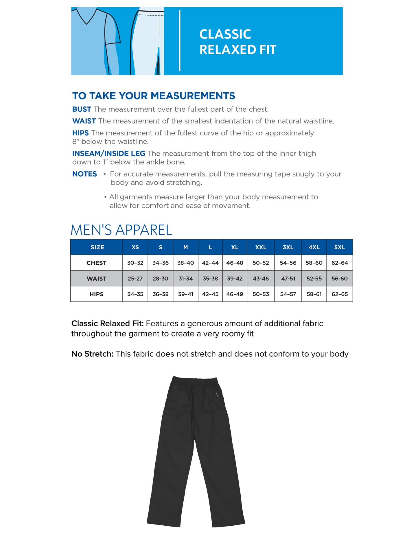 Men's 7-Pocket High-Rise Elastic Waist Cargo Pant - 8555 - Steel Grey