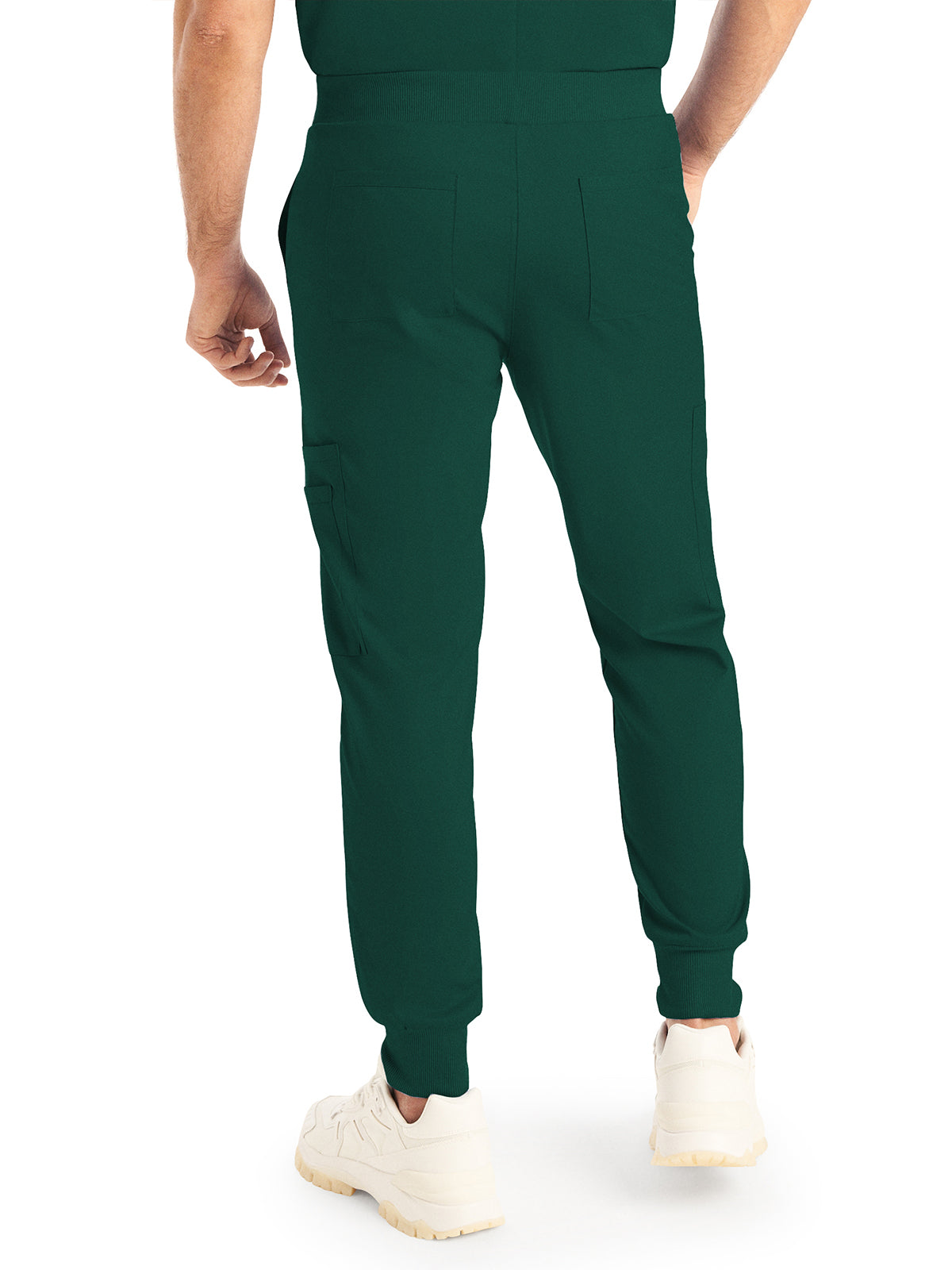 Men's 7-Pocket Mid-Rise Rib-Knit Elastic Waist Jogger Pant - LB407 - Hunter
