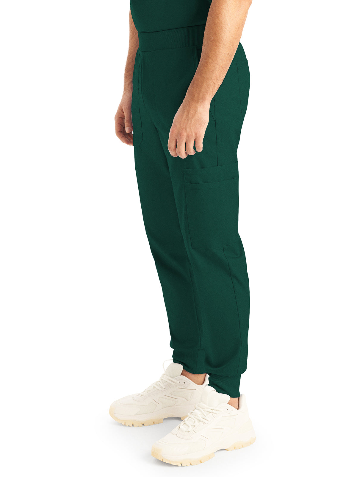 Men's 7-Pocket Mid-Rise Rib-Knit Elastic Waist Jogger Pant - LB407 - Hunter