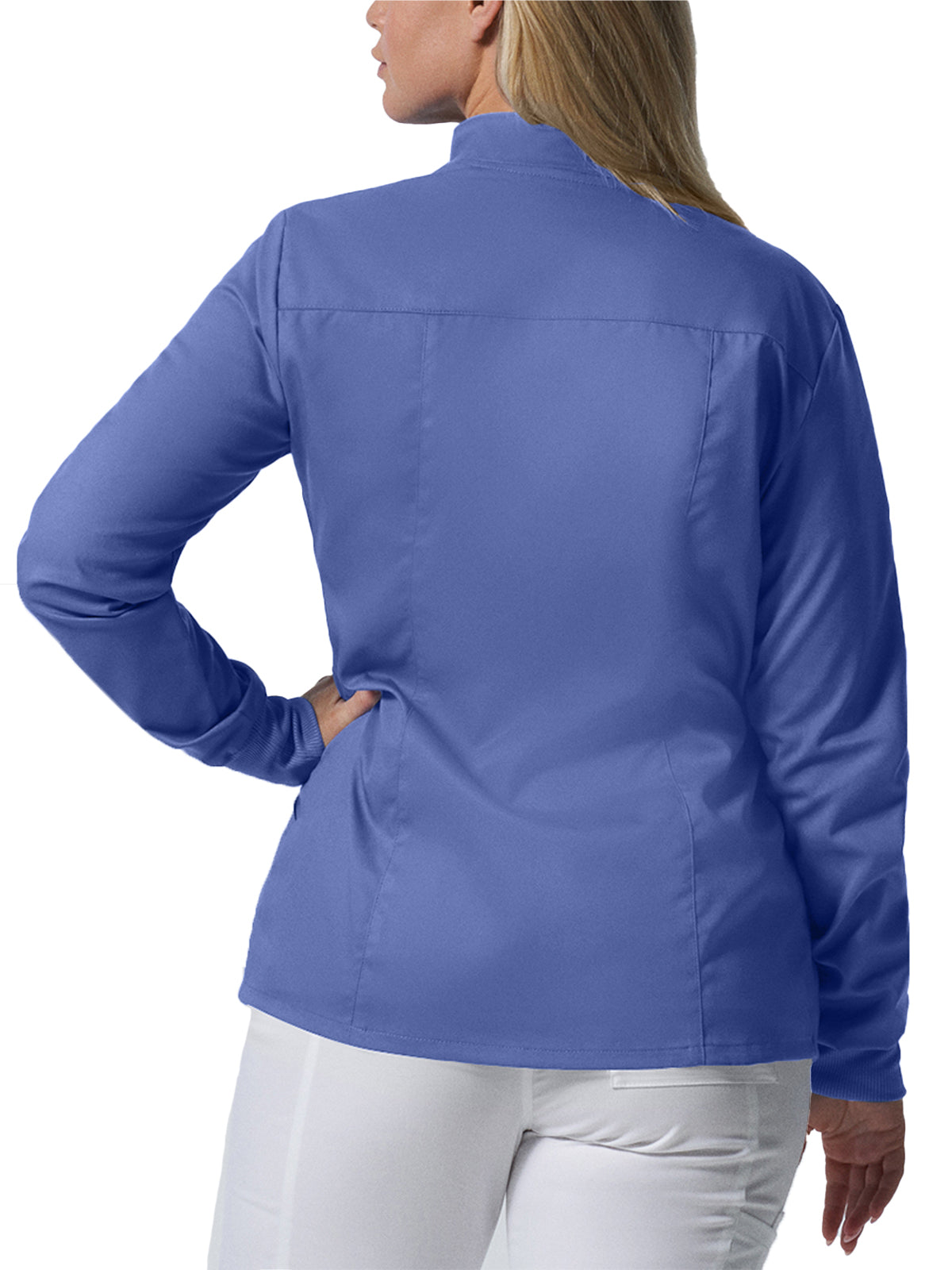Women's 3-Pocket Mock Neck Zip-Front Jacket - LJ701 - Ceil