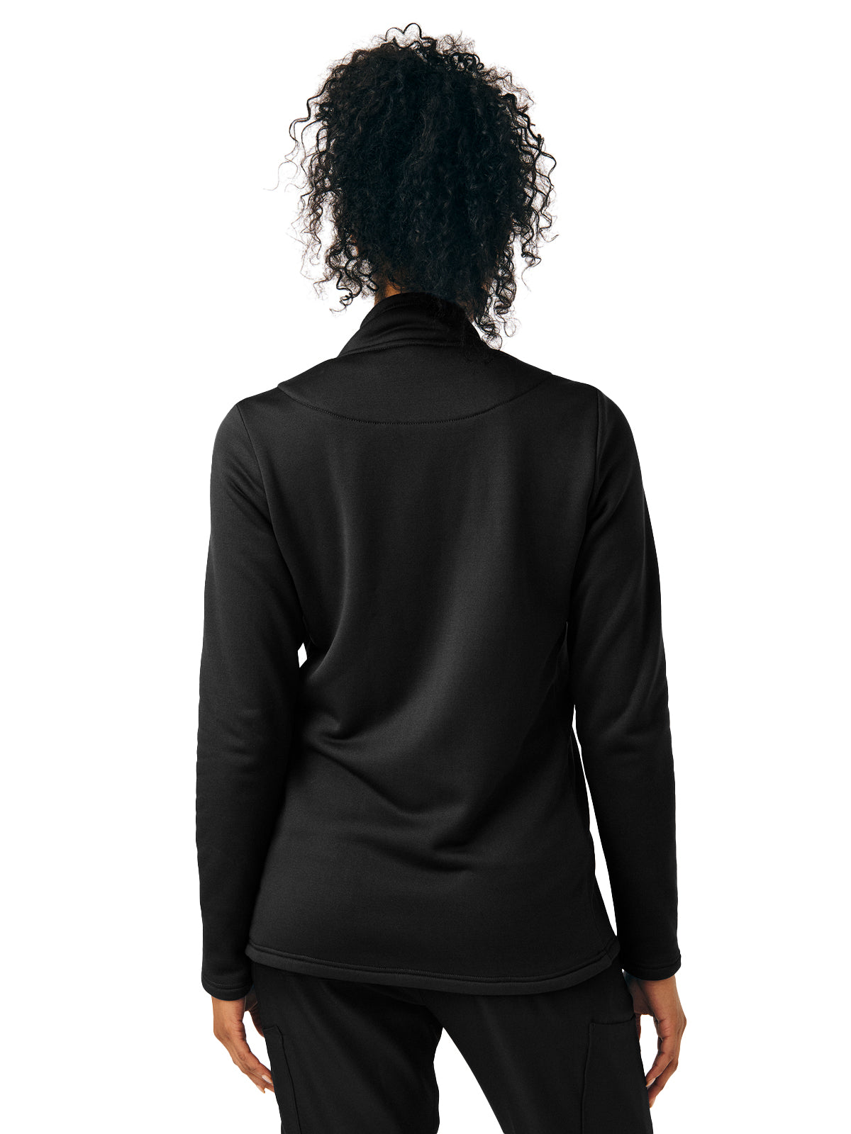Women's Zip-Front Fleece Jacket - LJ708 - Black