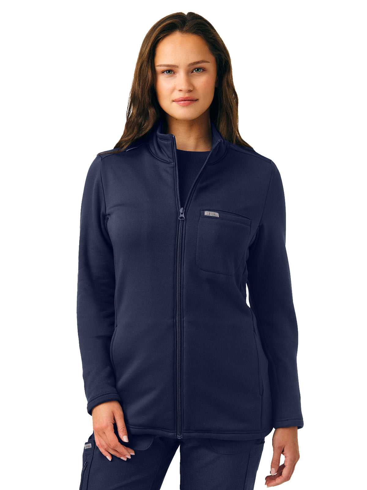 Women's Zip-Front Fleece Jacket - LJ708 - Navy
