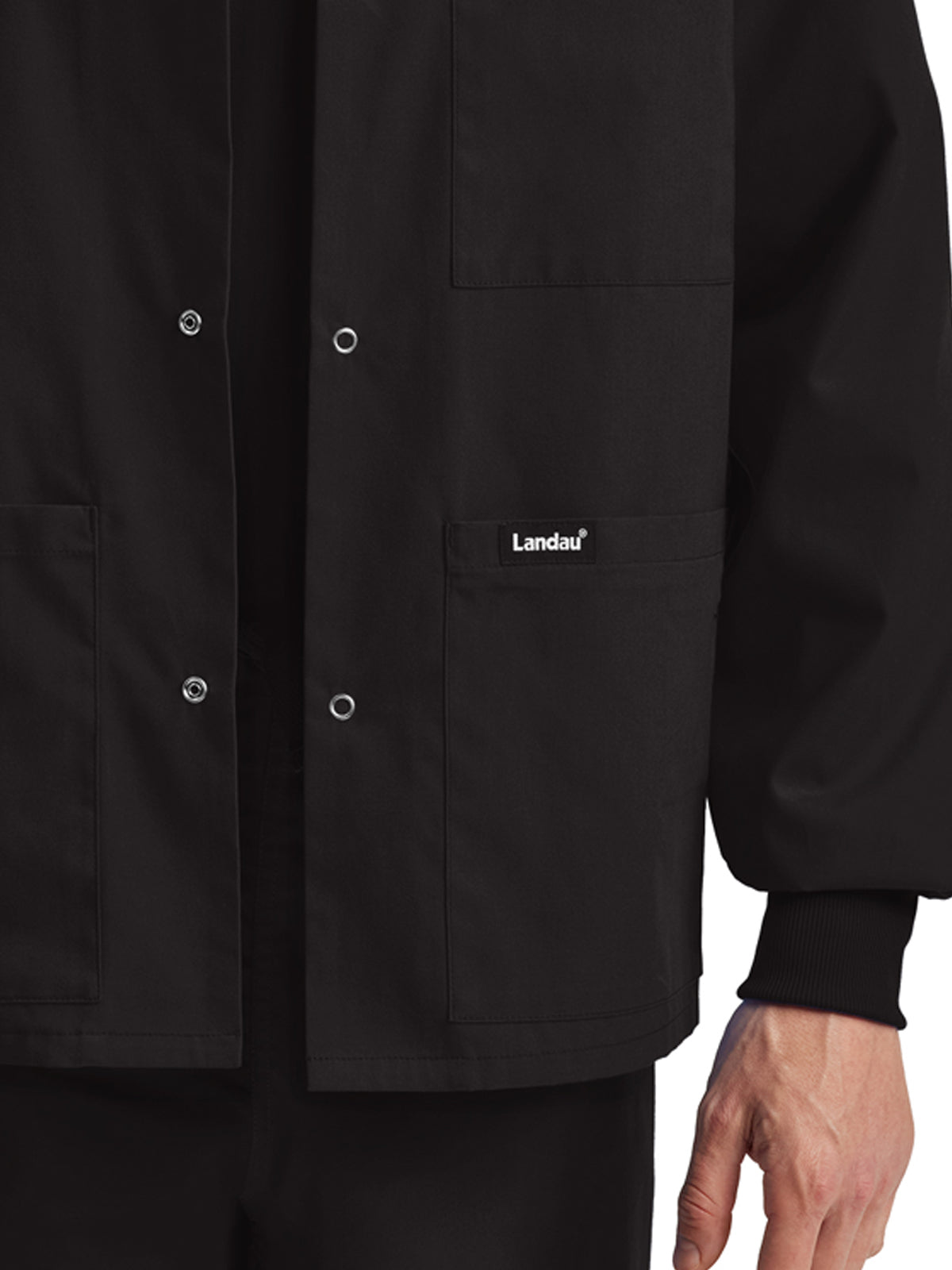 Unisex Snap Front Warm-Up Jacket - LJ709 - Black