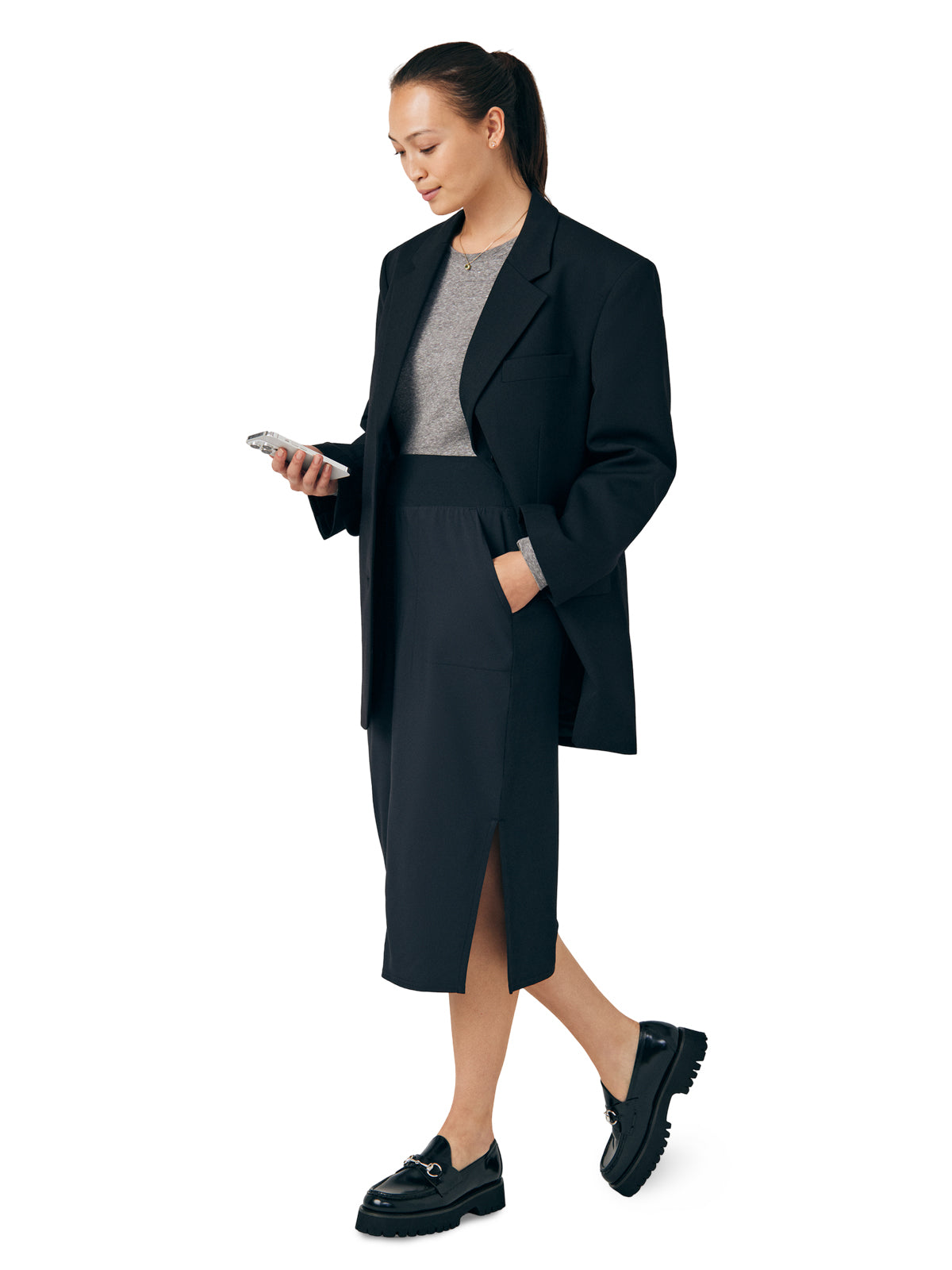 Women's Three-Pocket Skirt - LK603 - Black