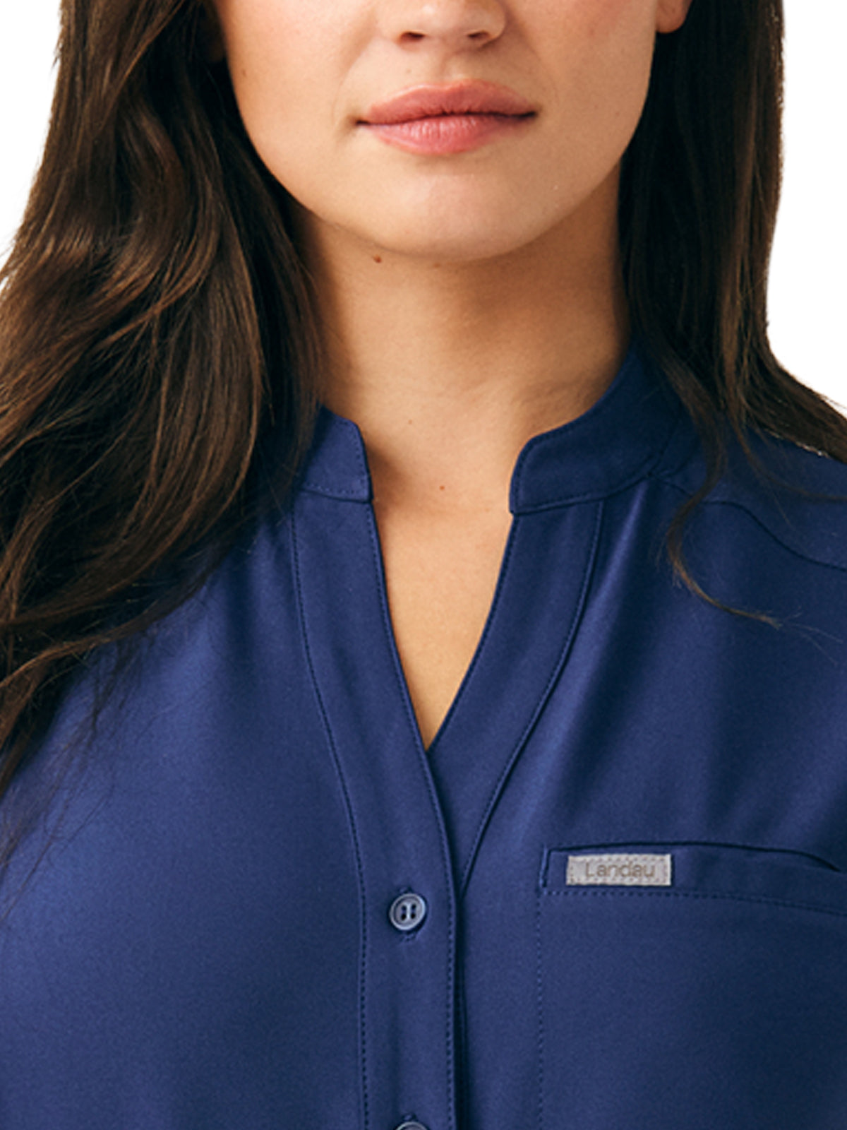 Women's One-Pocket Scrub Bodysuit - LO606 - Navy