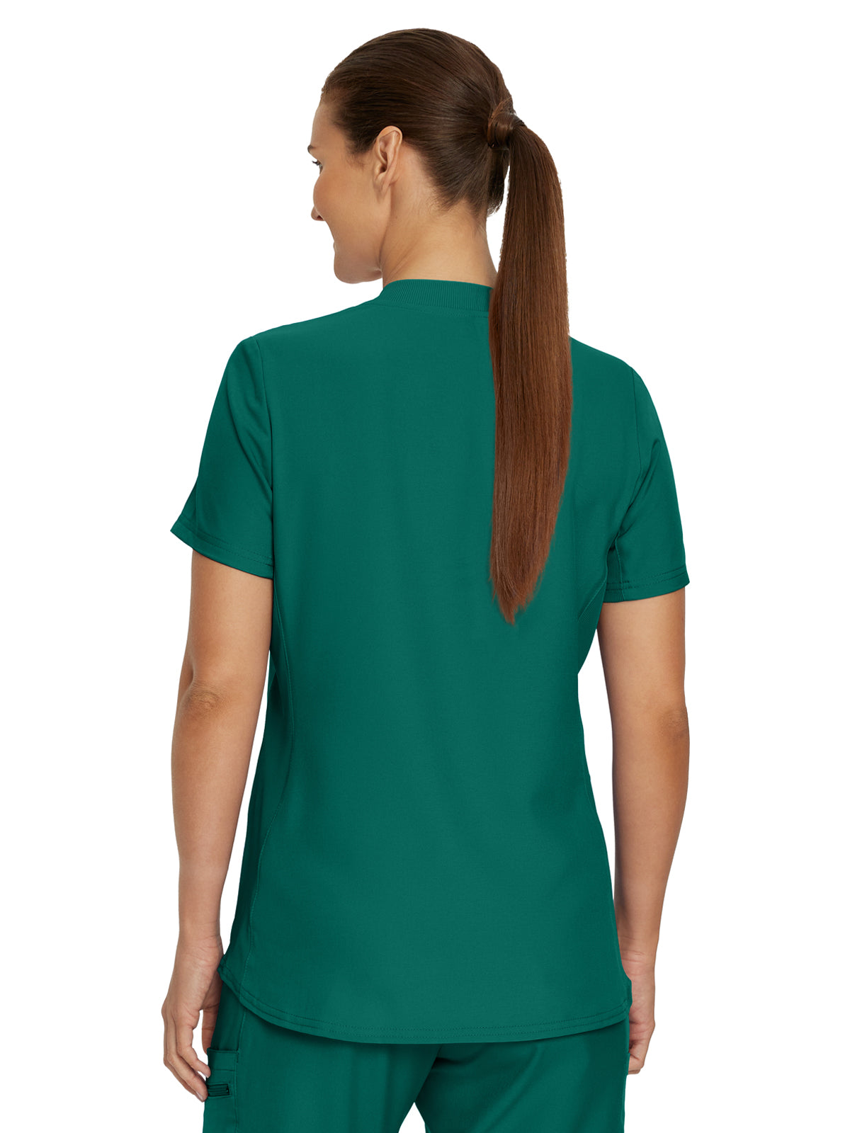 Women's 3-Pocket Rib-Knit Neckline V-Neck Top - LT100 - Hunter