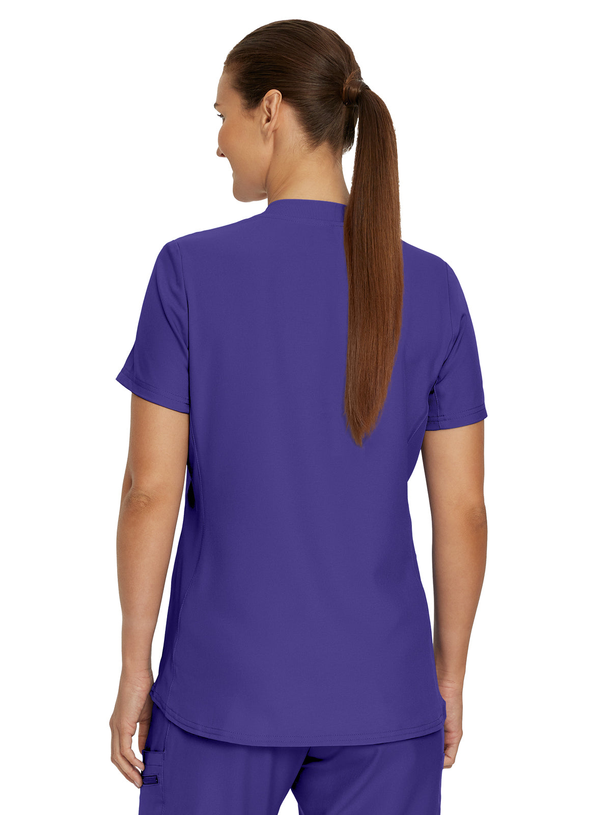 Women's 3-Pocket Rib-Knit Neckline V-Neck Top - LT100 - Ultra Violet