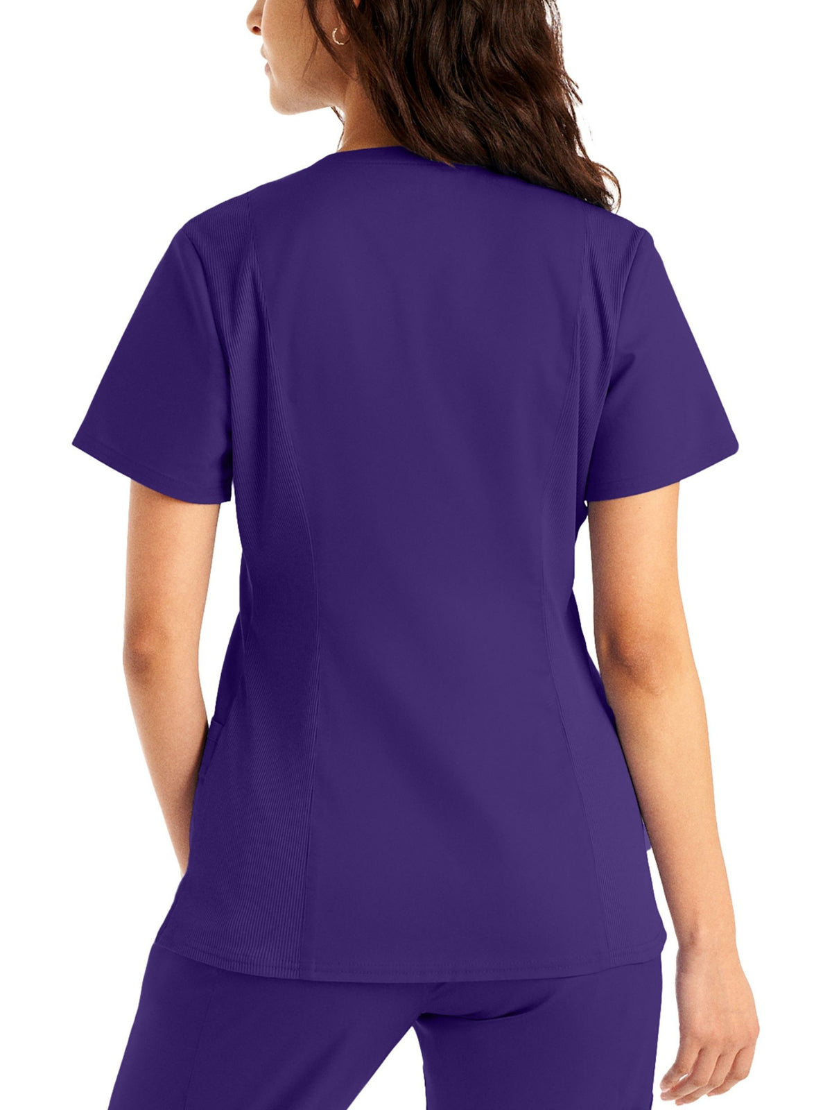 Women's 3-Pocket V-Neck Top - LT105 - Grape