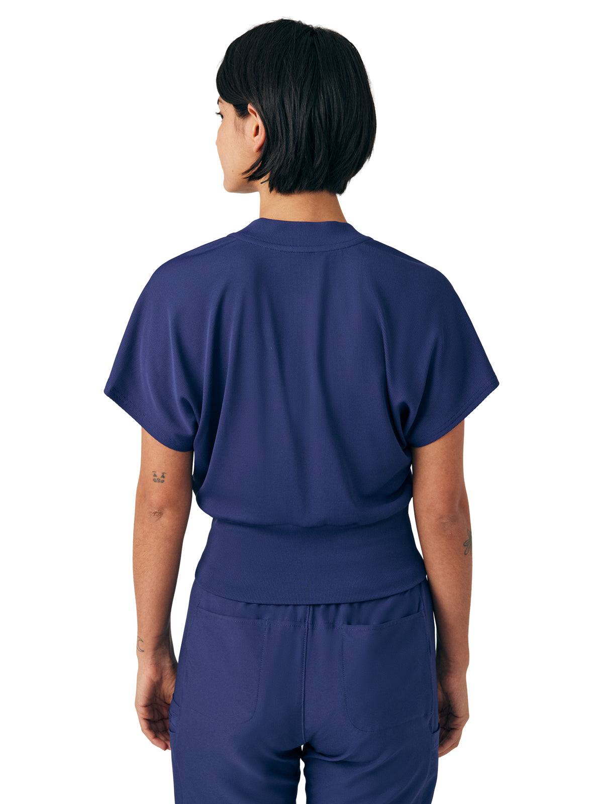 Women's Two-Pocket V-Neck Top - LT123 - Navy
