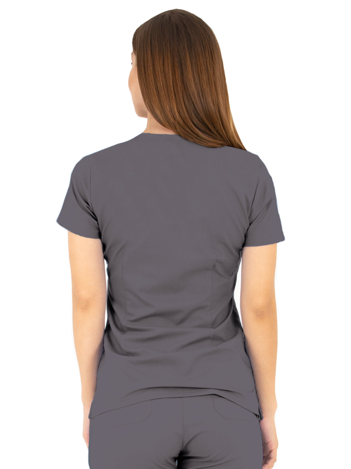 Women's V-Neck Top - 1416 - Pewter