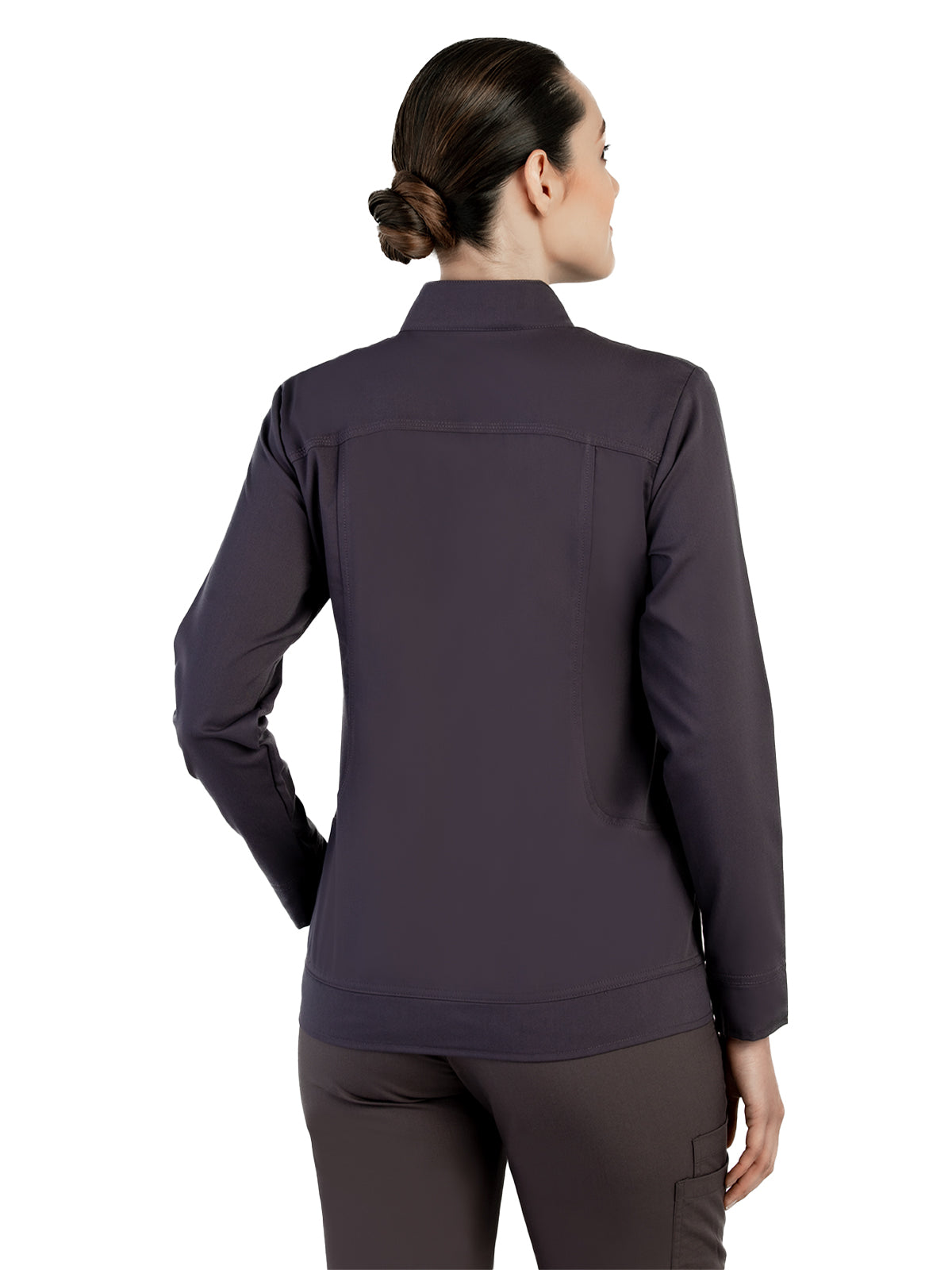 Women's Mandarin Collar Jacket - 1434 - Pewter