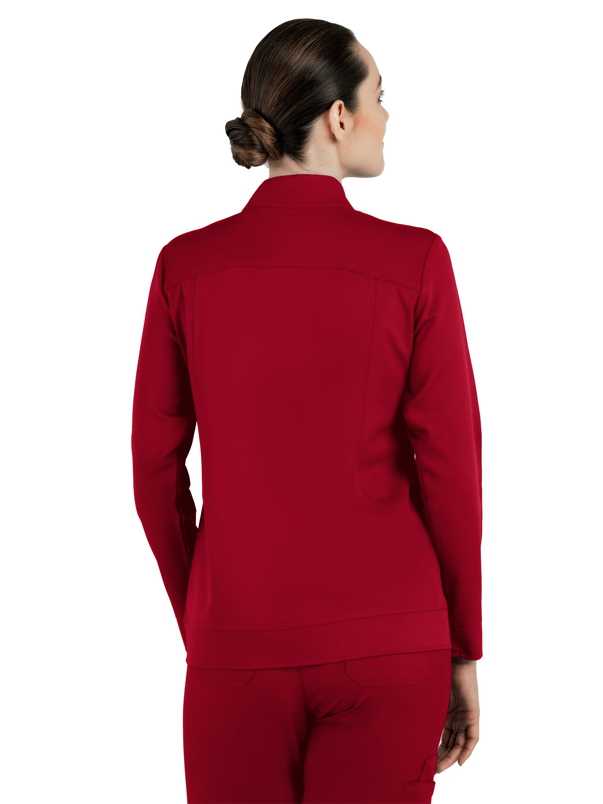 Women's Mandarin Collar Jacket - 1434 - Red