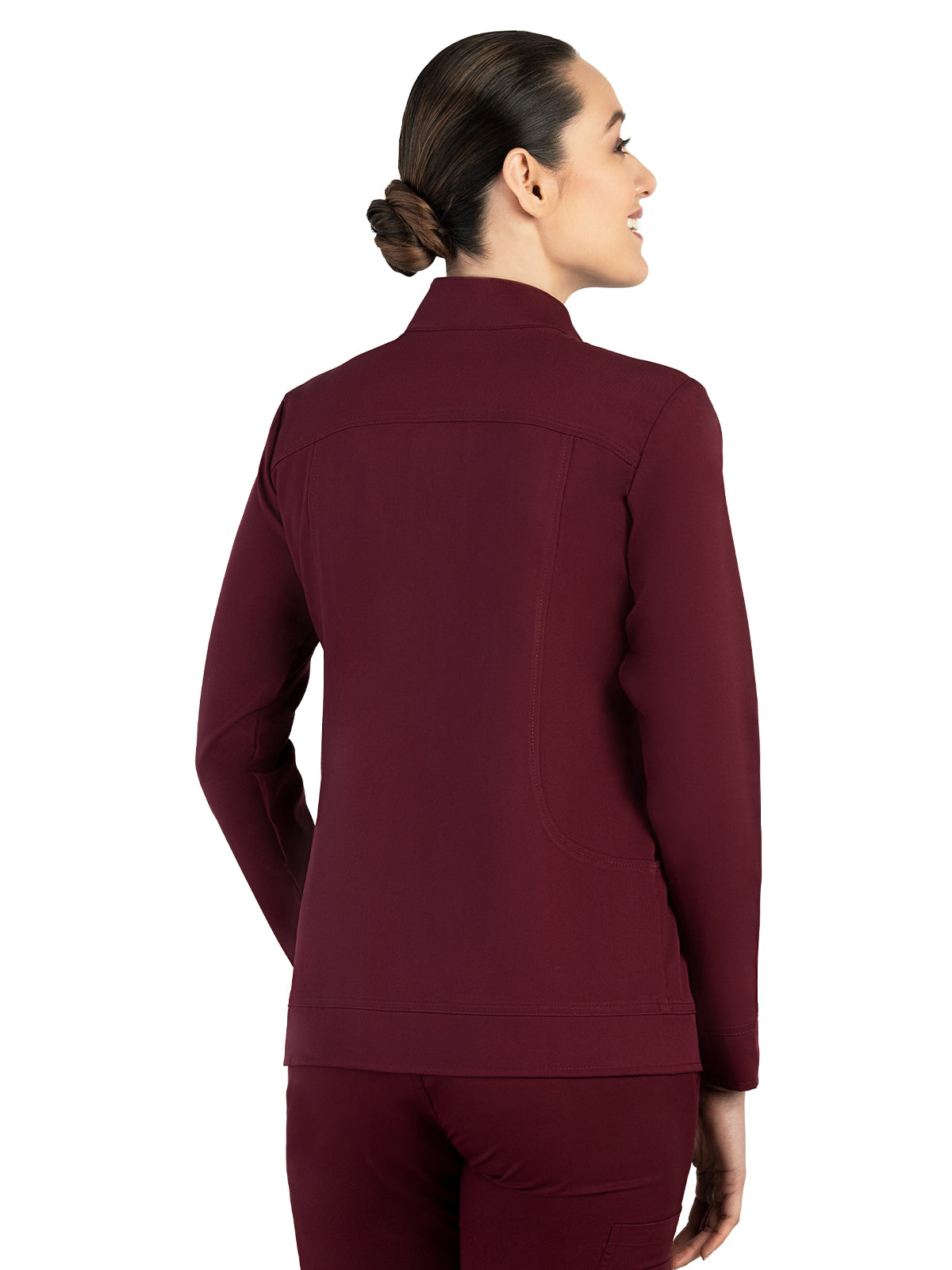 Women's Mandarin Collar Jacket - 1434 - Wine