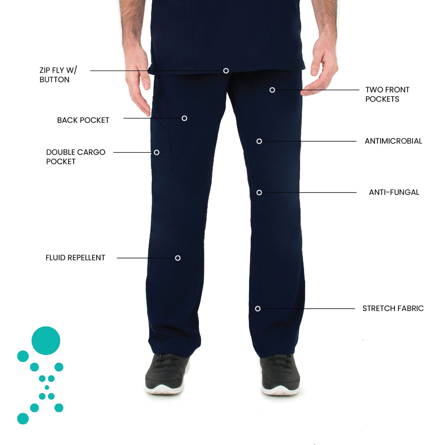 Men's Zip-Fly Cargo Pant - 2420 - Navy Blue