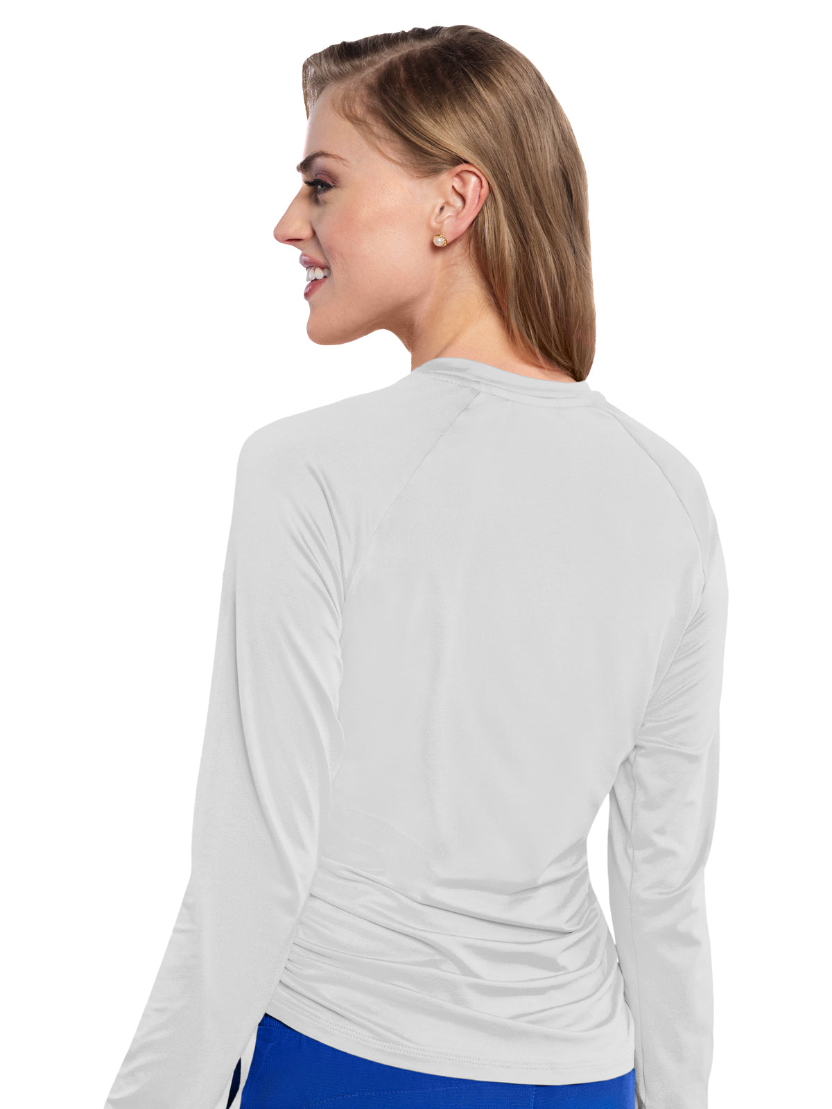 Women's Pocketless Long Sleeve Underscrub Shirt - 700 - White