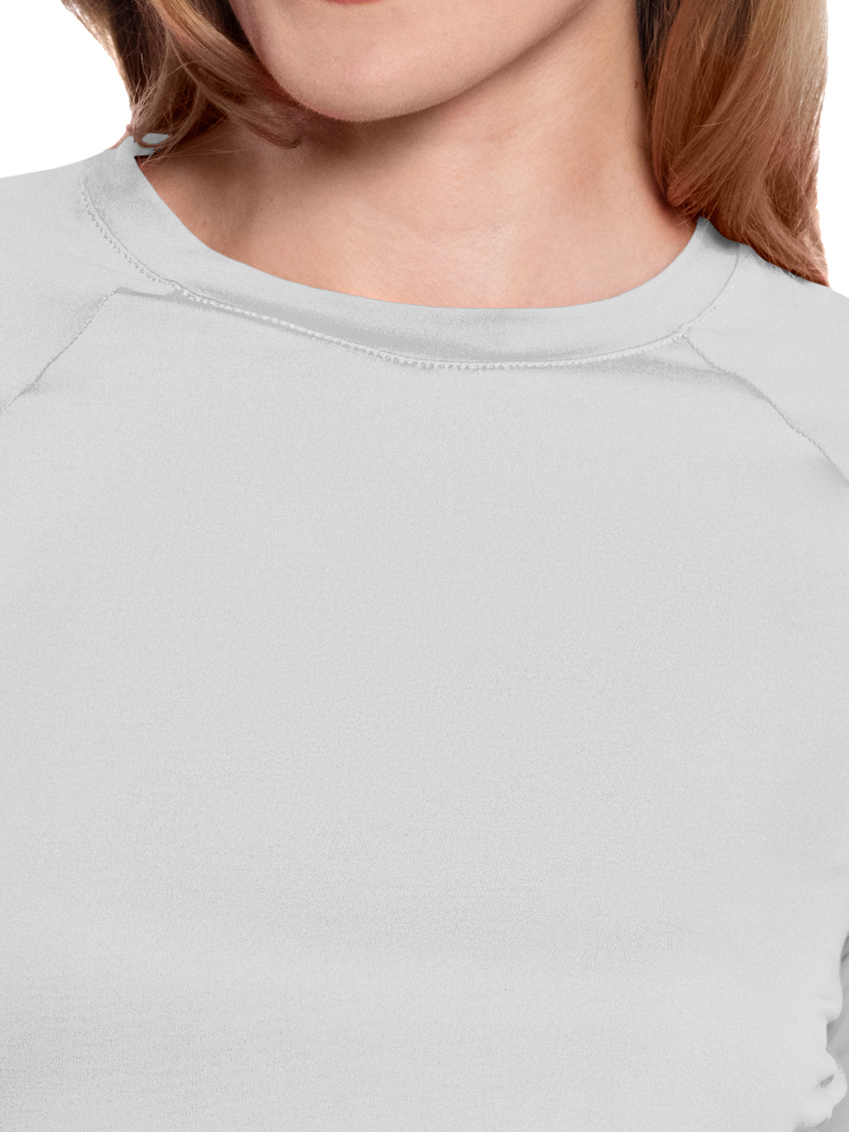 Women's Pocketless Long Sleeve Underscrub Shirt - 700 - White