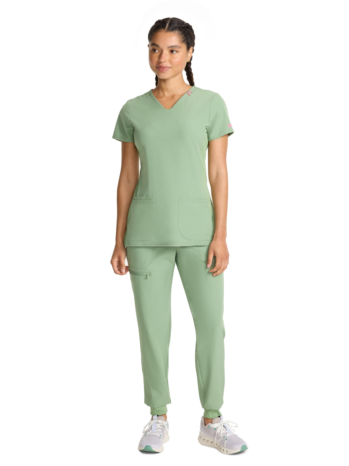 Women's 3-Pocket V-Neck Top - 702 - Beyond Green