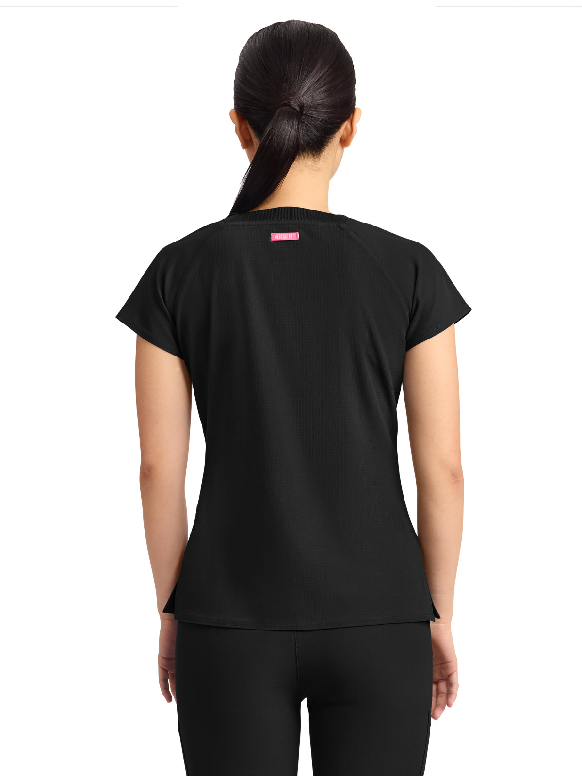 Women's 3-Pocket Square Neck Scrub Top - 704 - Black