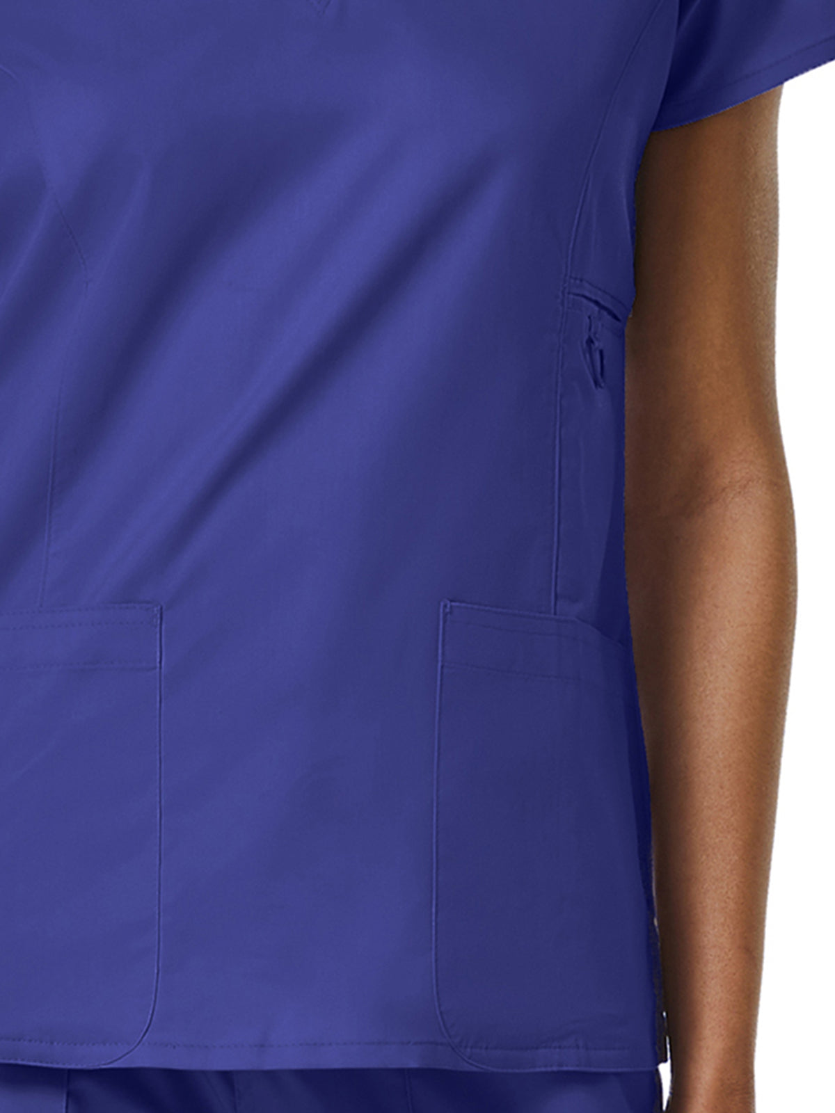 Women's Four-Pocket V-Neck Top - 1708 - Galaxy Blue
