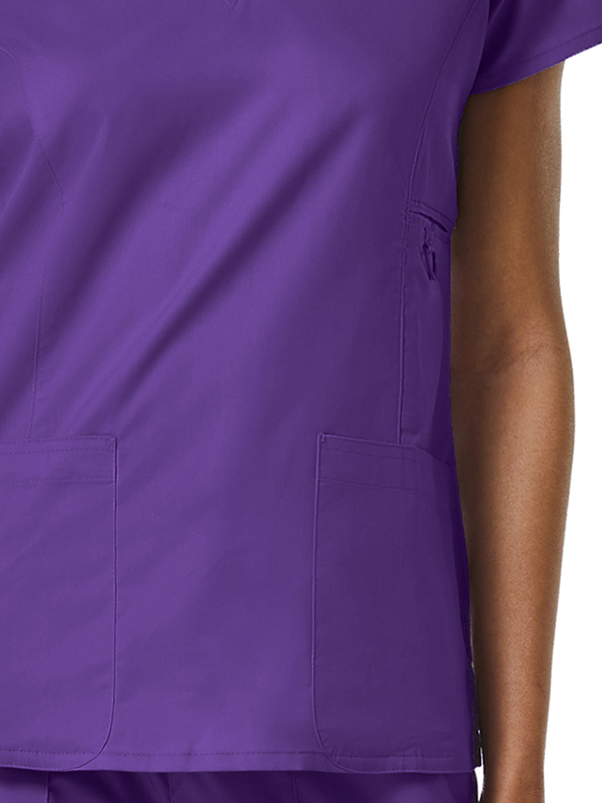 Women's Four-Pocket V-Neck Top - 1708 - Grape