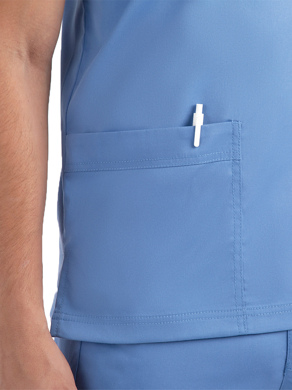 Men's Three-Pocket V-Neck Top - 5502 - Ceil Blue