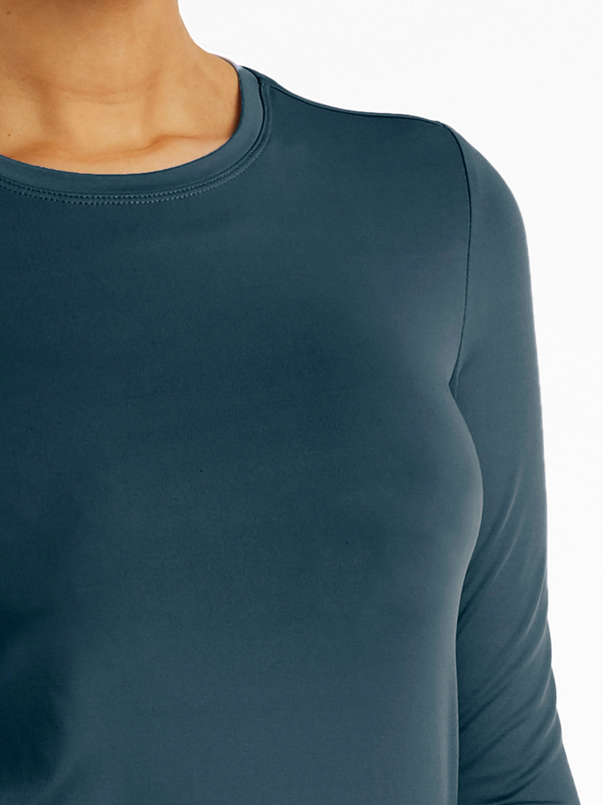 Women's Basic Long Sleeve Underscrub Tee - 6909 - Caribbean Blue
