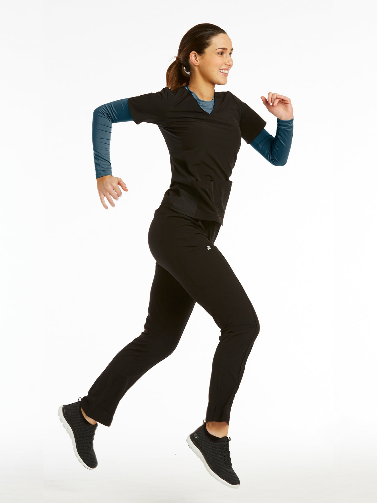 Women's Basic Long Sleeve Underscrub Tee - 6909 - Caribbean Blue